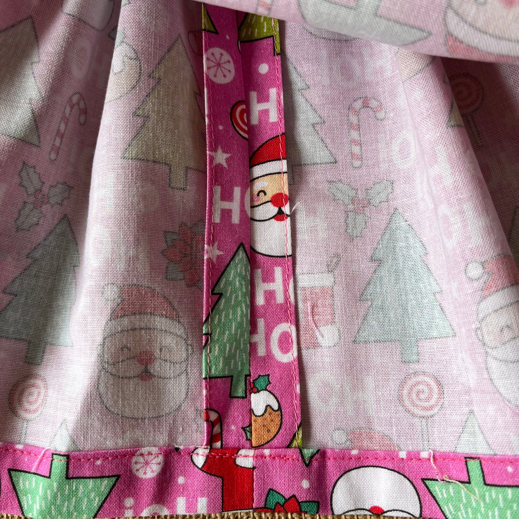 Christmas Pinafore Dress | Handmade Toddler Girls Outfit Pink