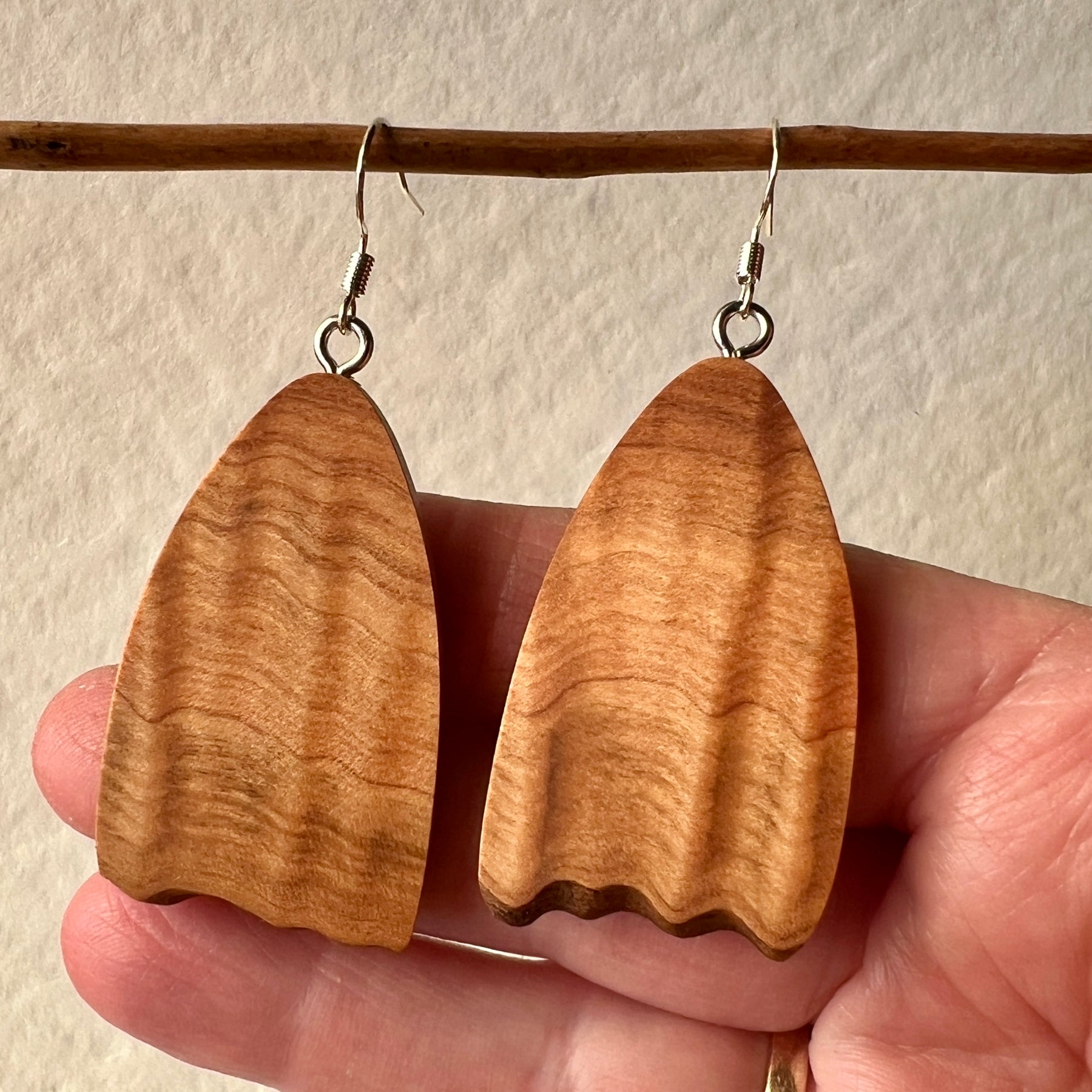 Unique Wooden Earrings - Handmade from Recycled Timber
