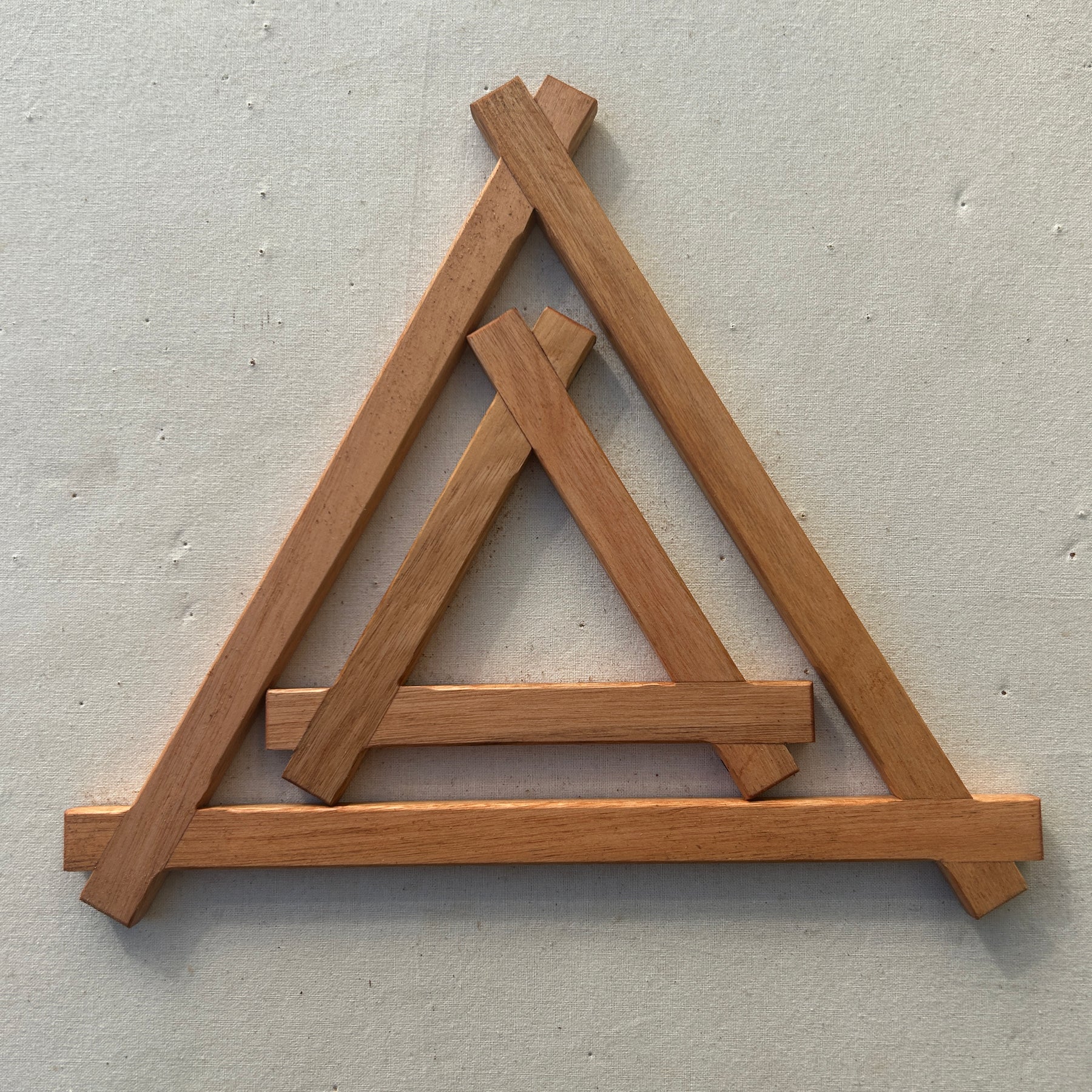 Trivet Set of 2 various species | Handmade Stunning Timber Trivet Set - Large & Small