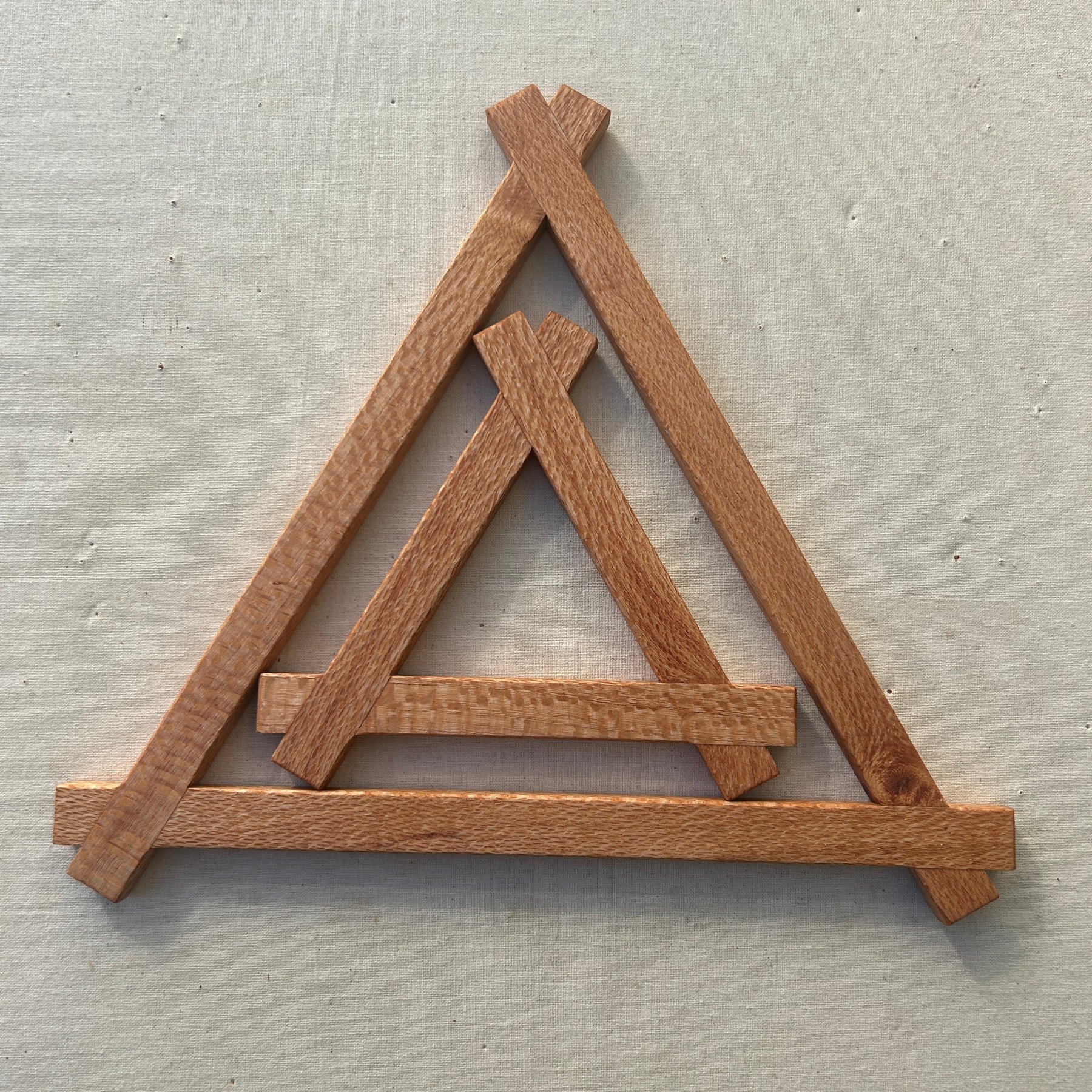 Trivet Set of 2 various species | Handmade Stunning Timber Trivet Set - Large & Small
