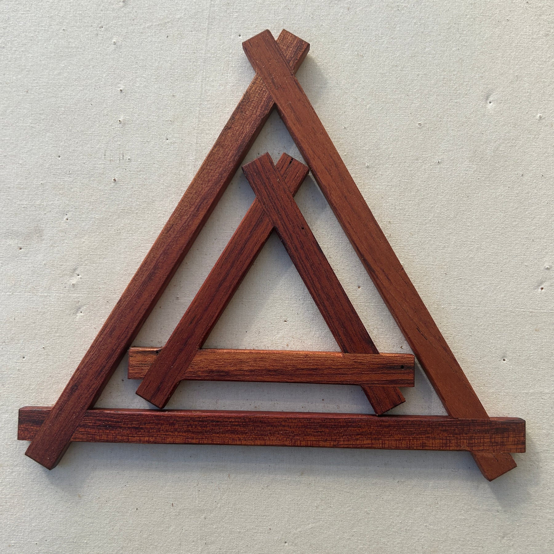 Trivet Set of 2 various species | Handmade Stunning Timber Trivet Set - Large & Small