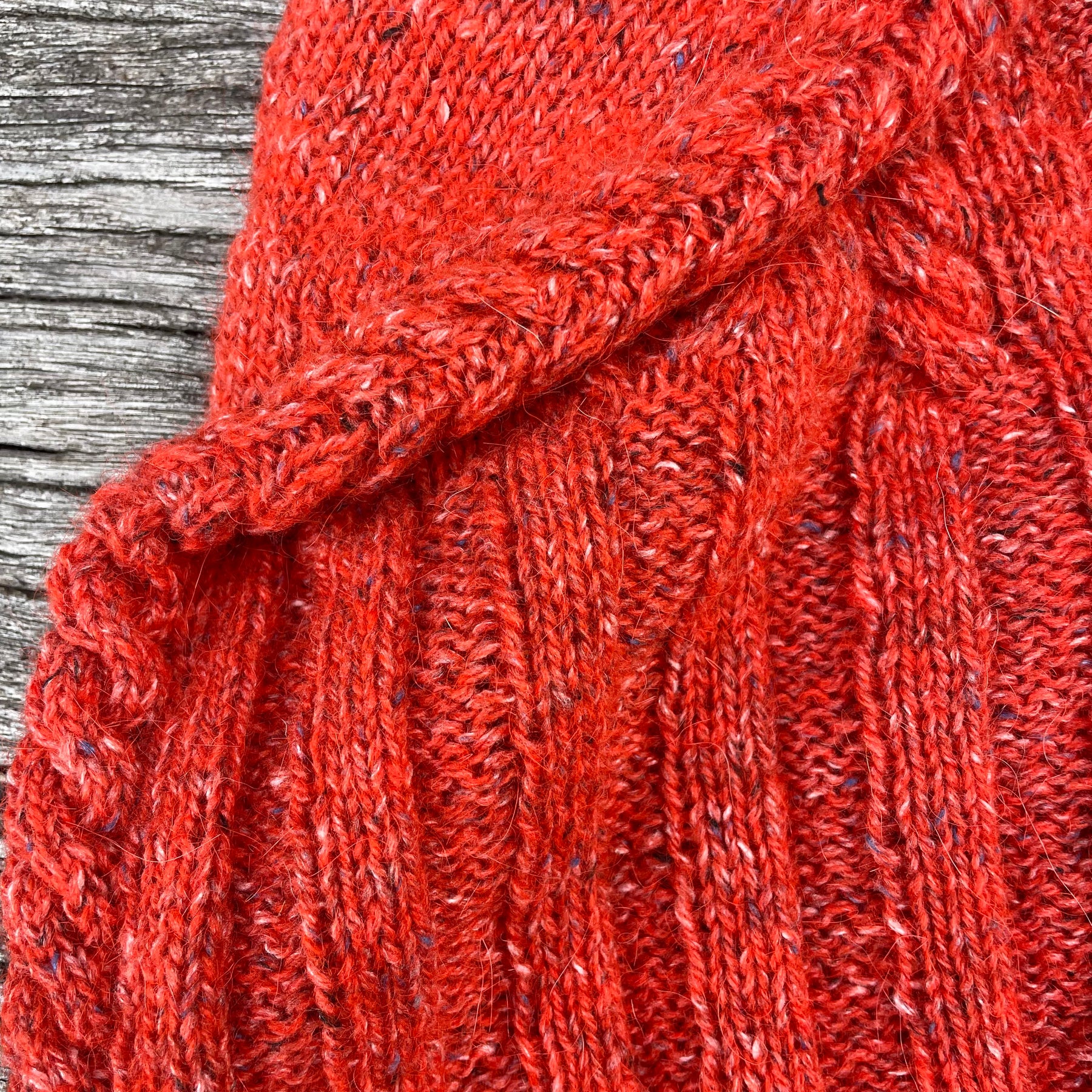 Orange Tweed Hooded Cowl and Gloves Set