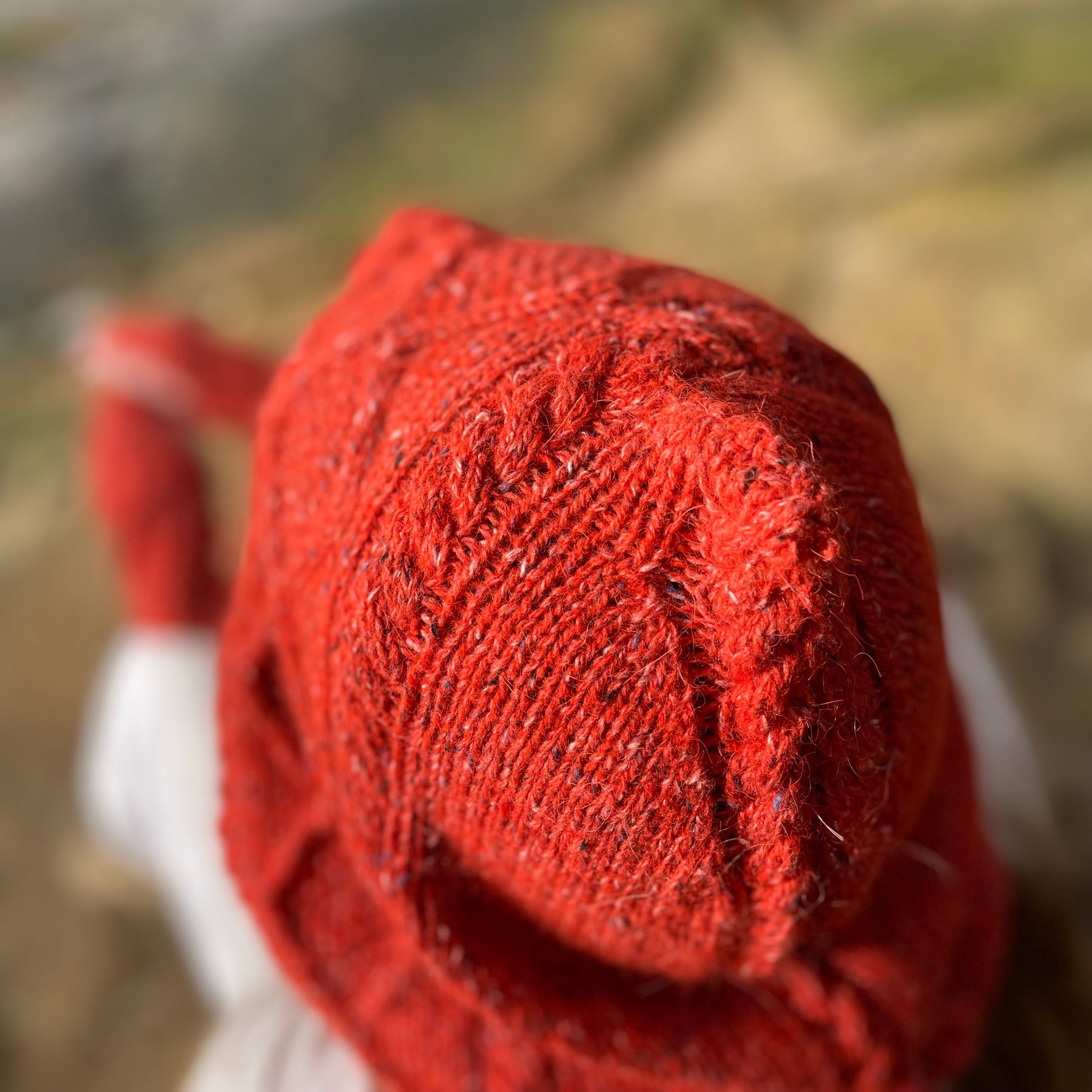 Orange Tweed Hooded Cowl and Gloves Set