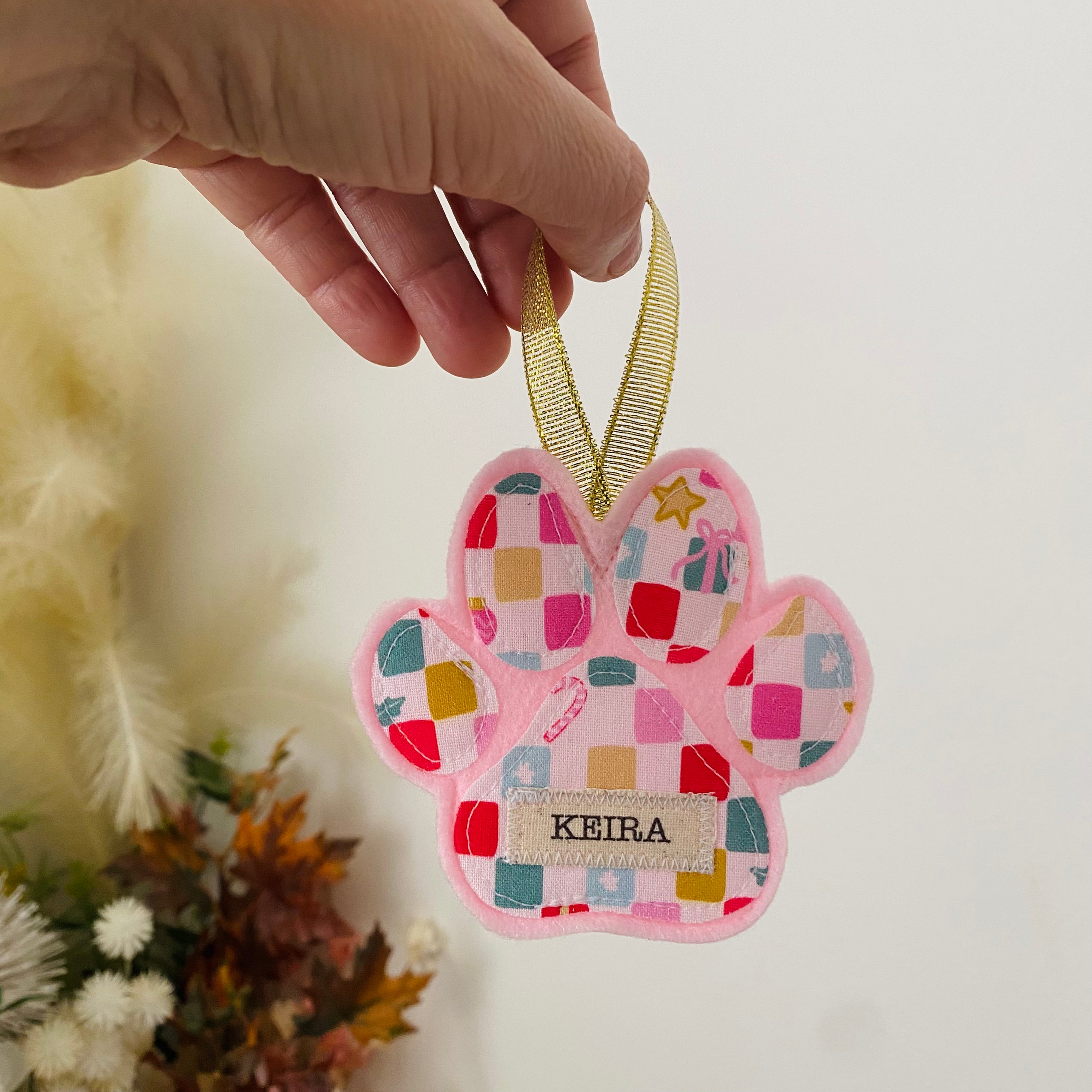 Set of 4 Appliqued Christmas decorations - Various designs - Personalised