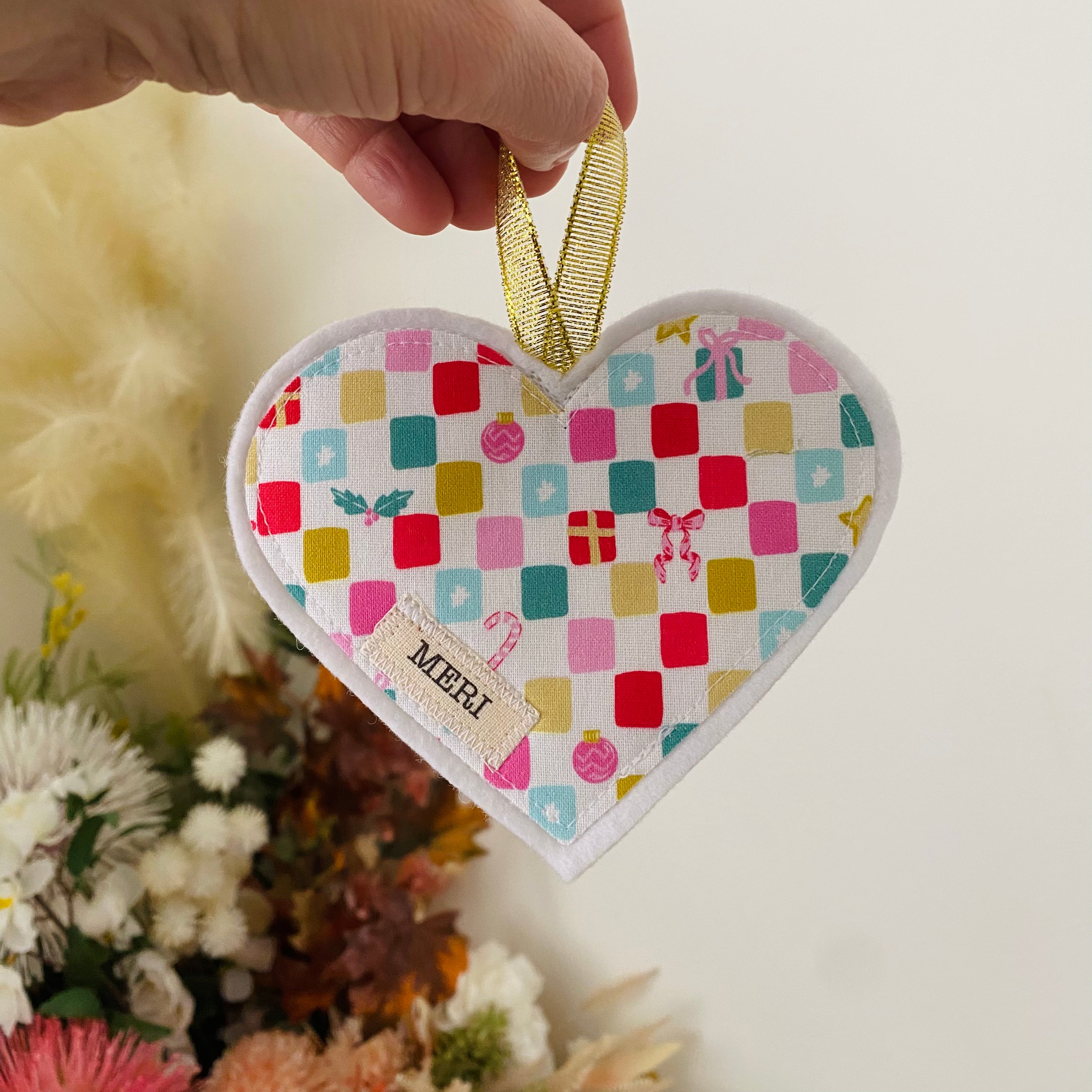 Set of 4 Appliqued Christmas decorations - Various designs - Personalised