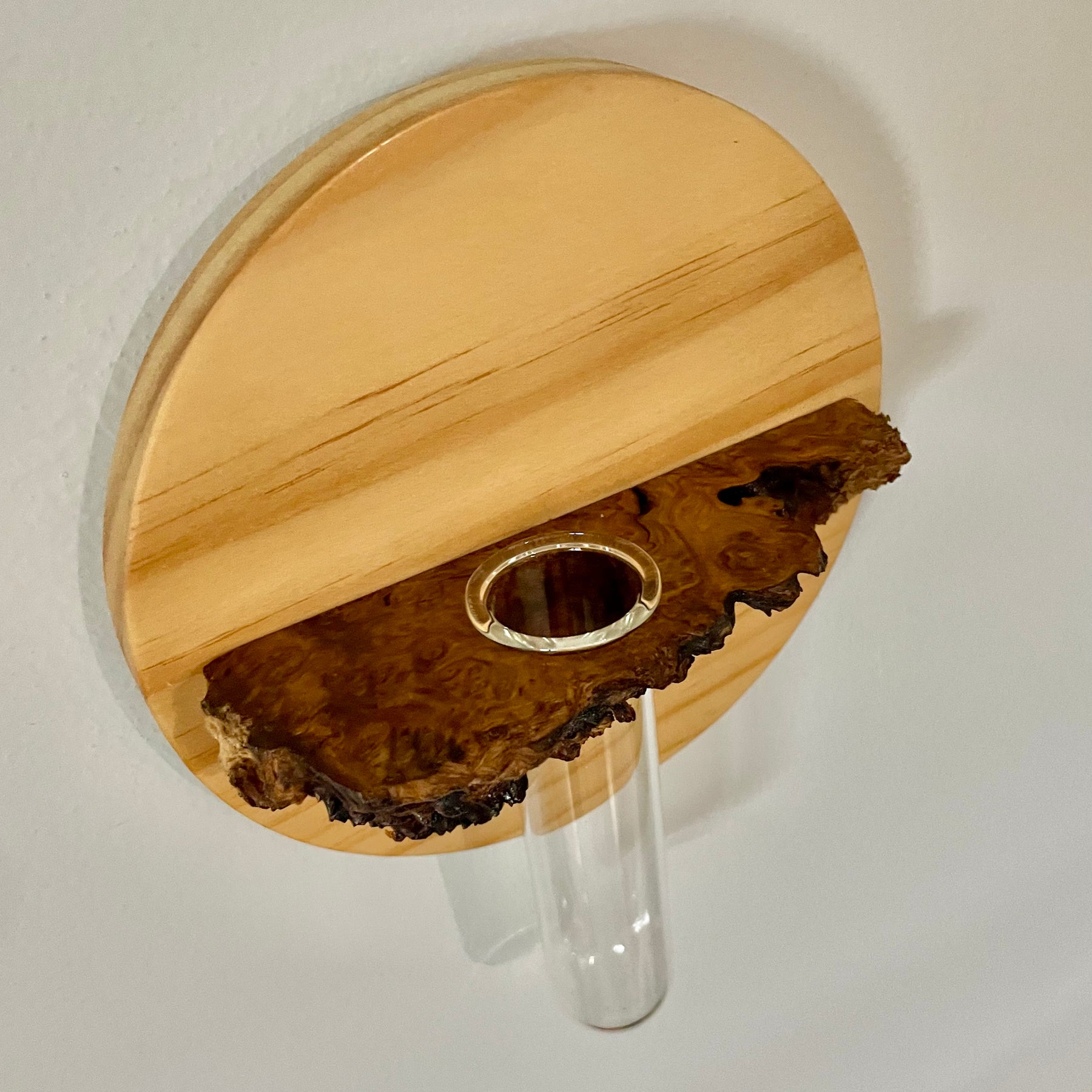 Handmade Bud Hanging Vase or Propagating tube | Mallee Burl Vase