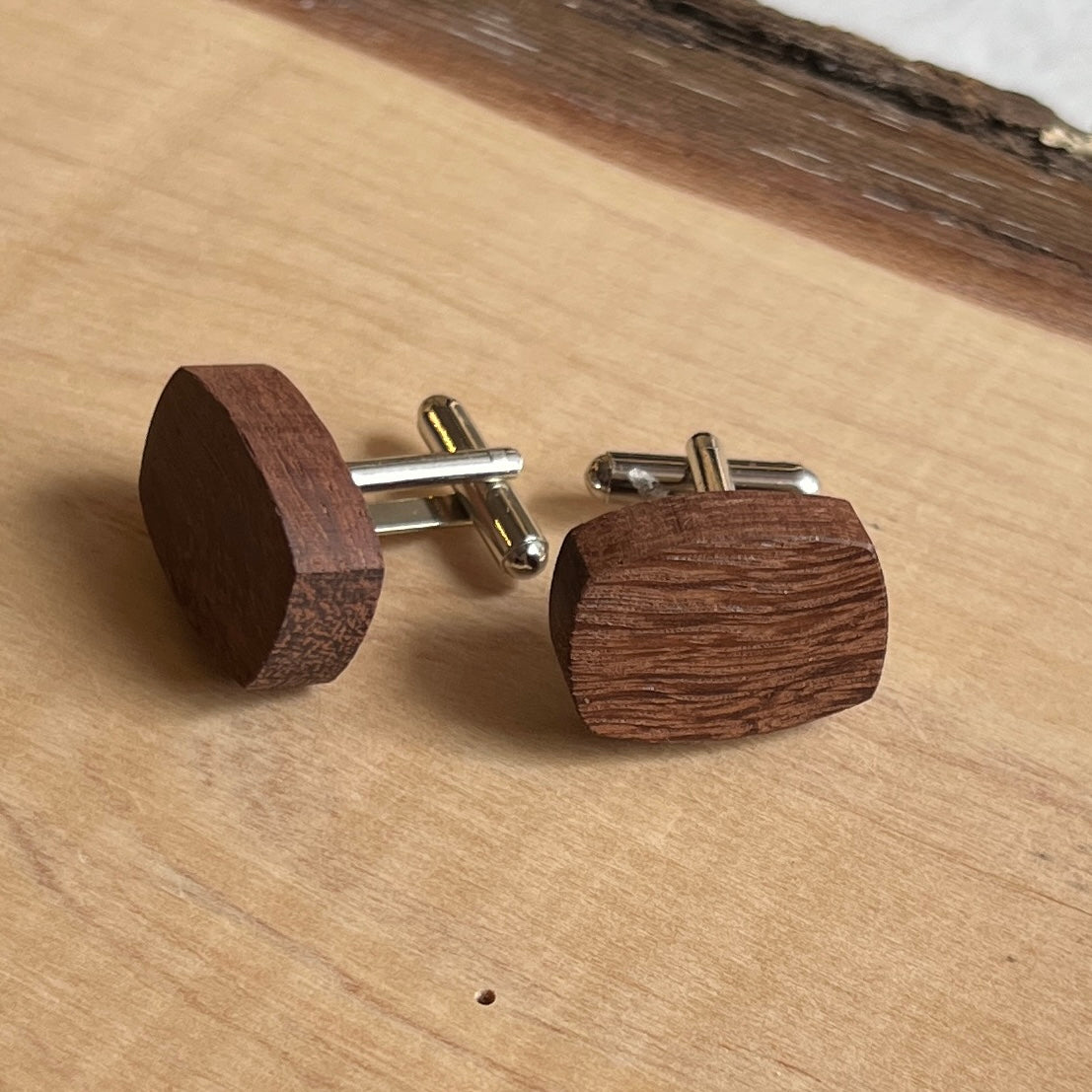 Unique Wooden Cufflinks - Handcrafted from Recycled Timber | Wedding Cufflinks