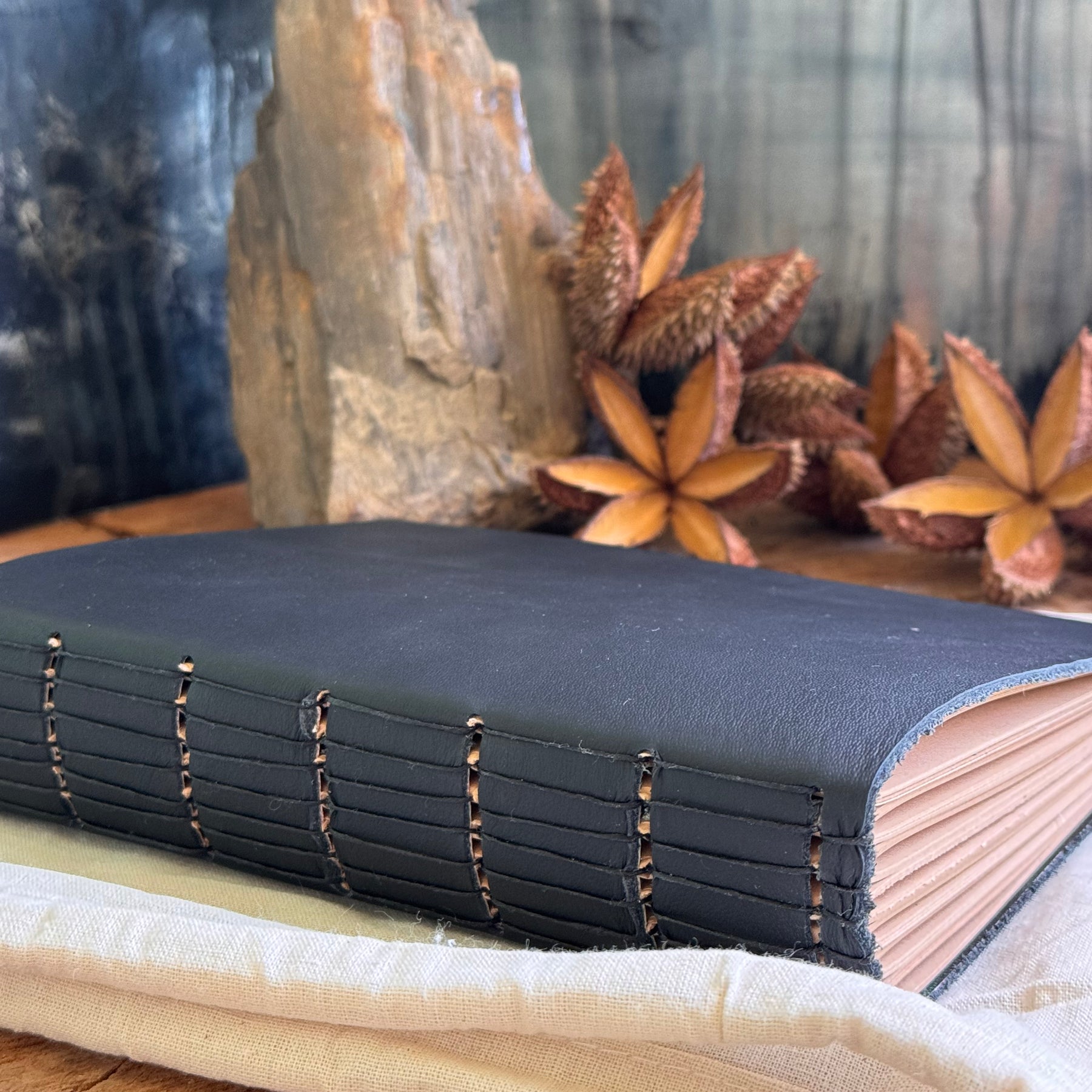 Weaver's Knot Black Designer Leather Journal