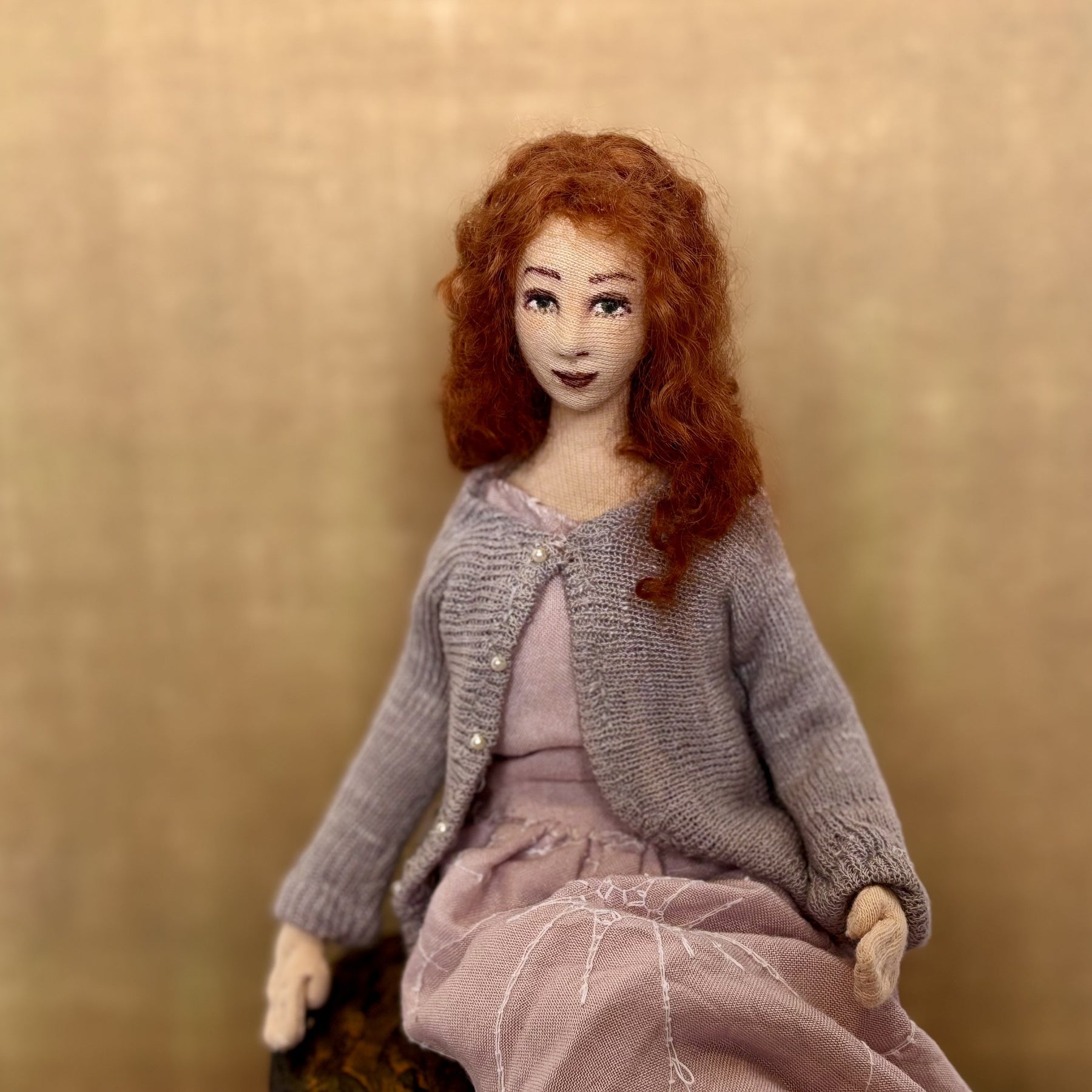 Busker mixed media Art Doll with dulcimer