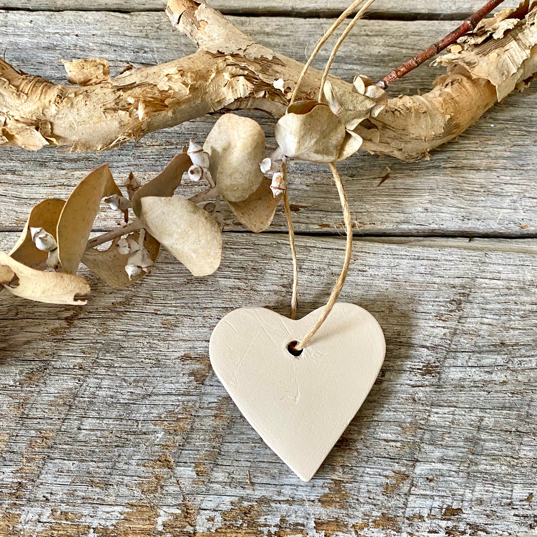 White Clay Christmas Ornament | Set of 4