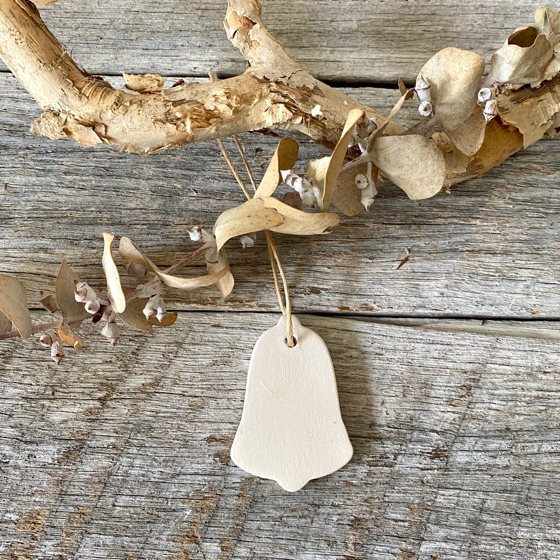 White Clay Christmas Ornament | Set of 4