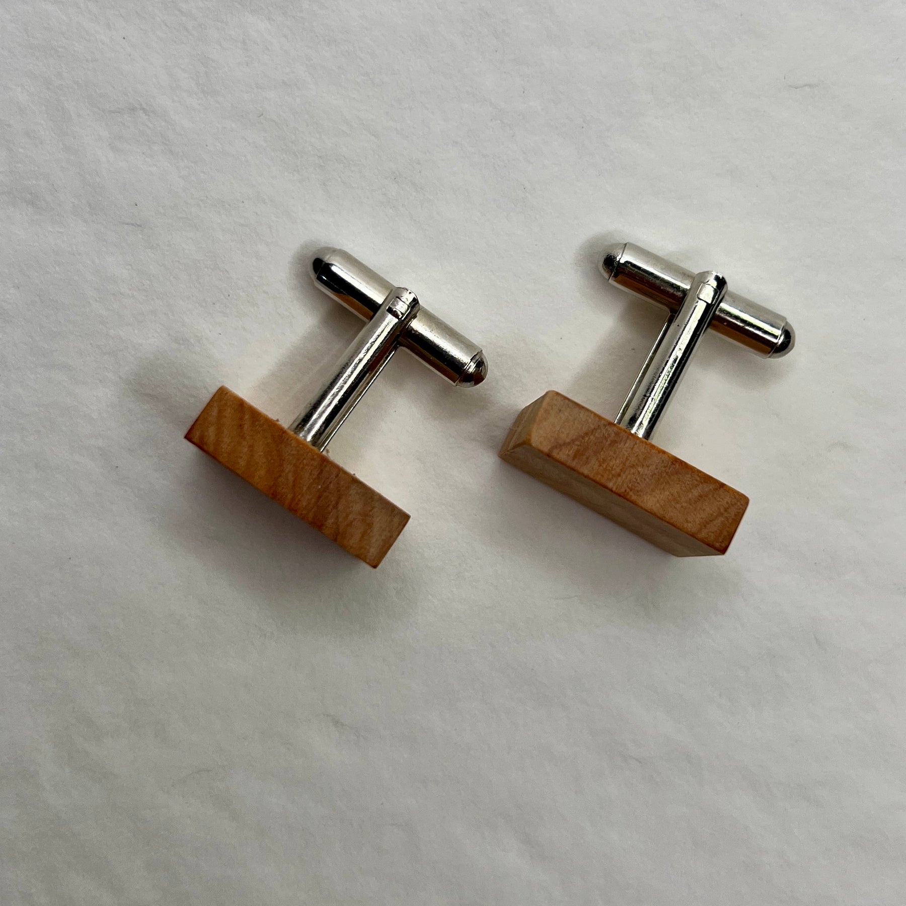 Unique Wooden Cufflinks - Handcrafted from Recycled Timber - Rectangle Shape | Wedding Cufflinks