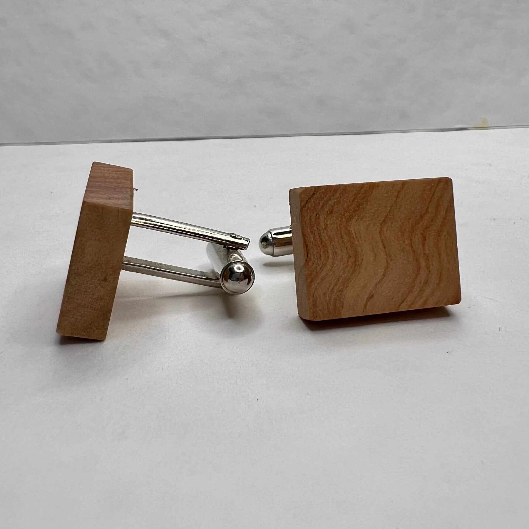 Unique Wooden Cufflinks - Handcrafted from Recycled Timber - Rectangle Shape | Wedding Cufflinks