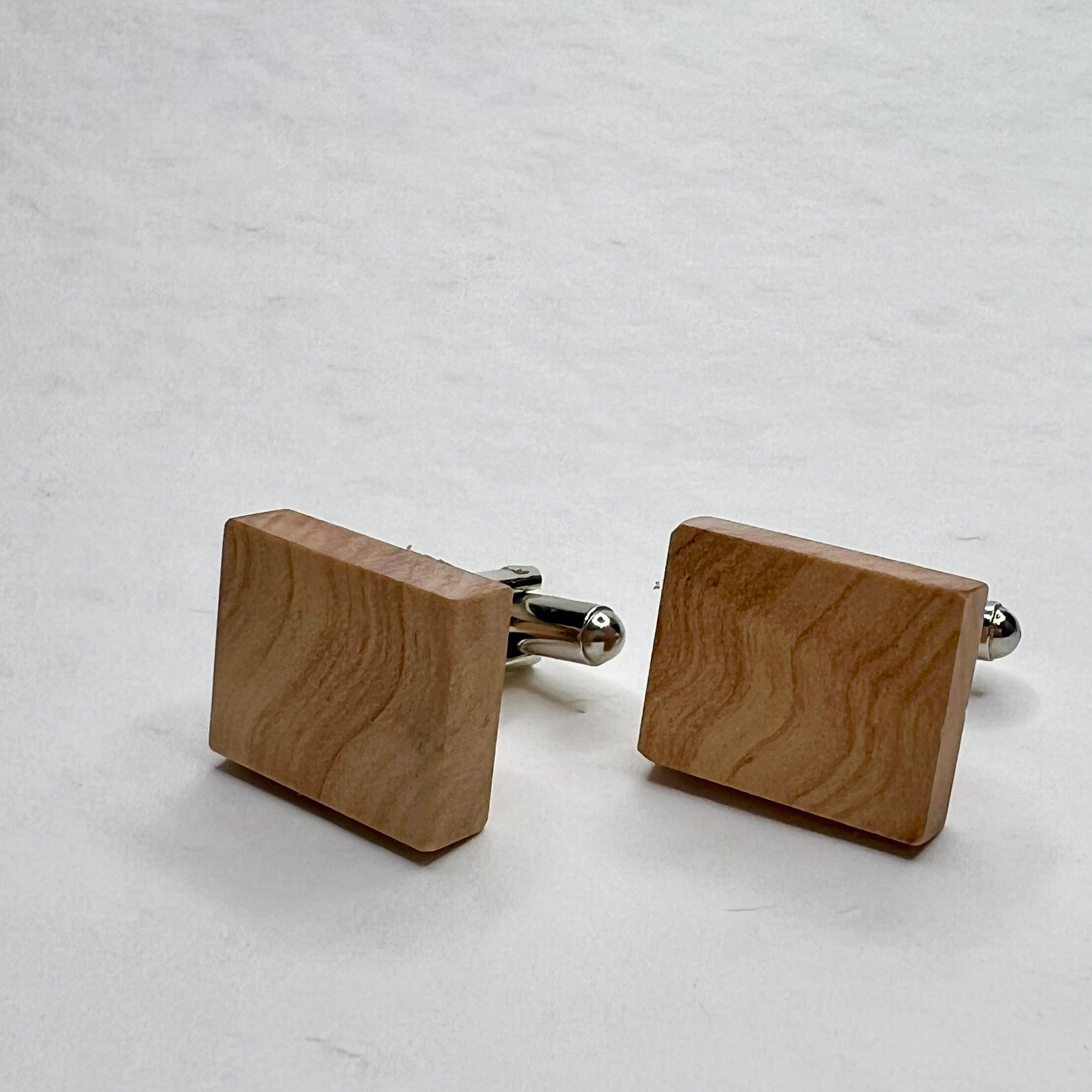 Unique Wooden Cufflinks - Handcrafted from Recycled Timber - Rectangle Shape | Wedding Cufflinks