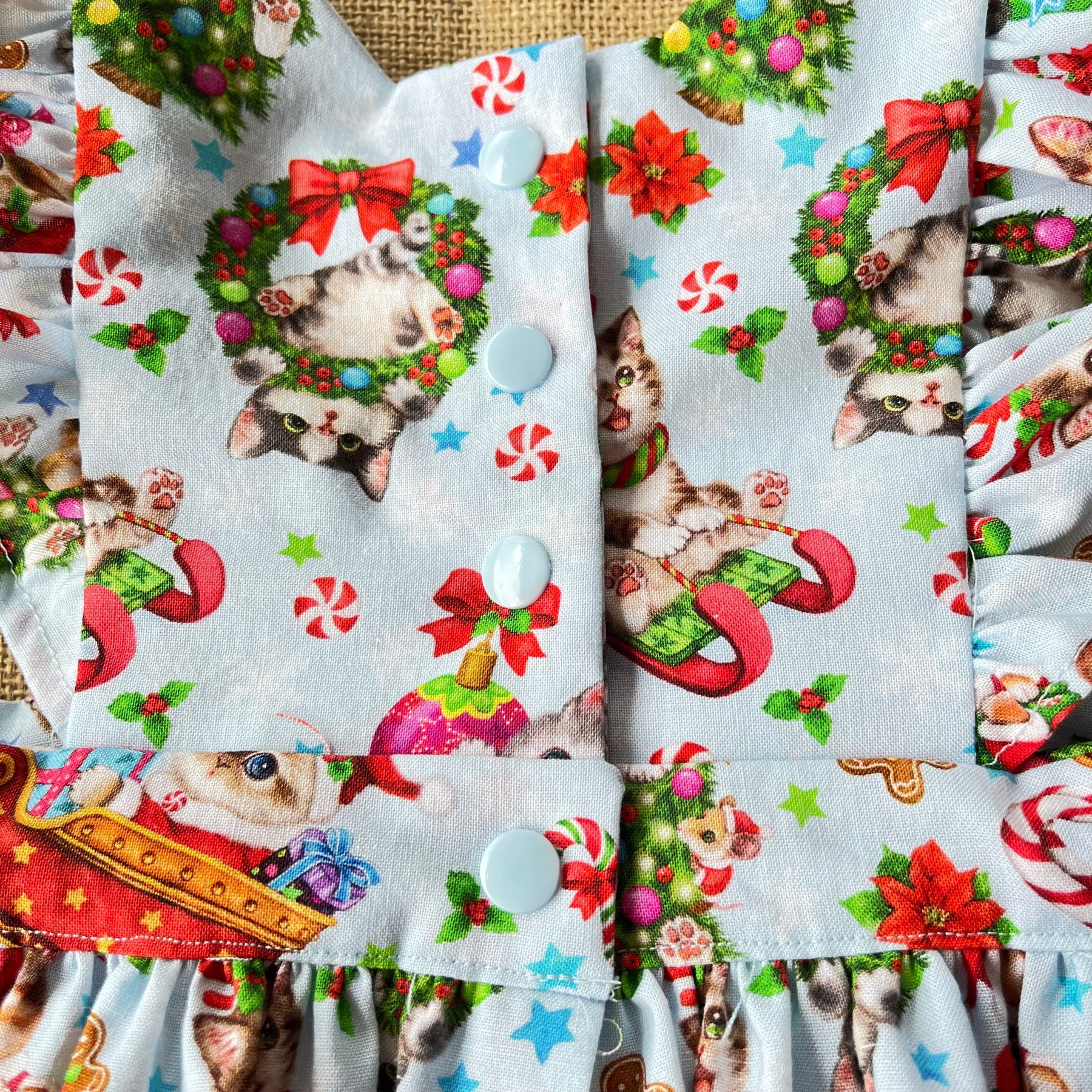 Christmas pinafore / dress | Handmade Toddler Girls outfit | sleigh