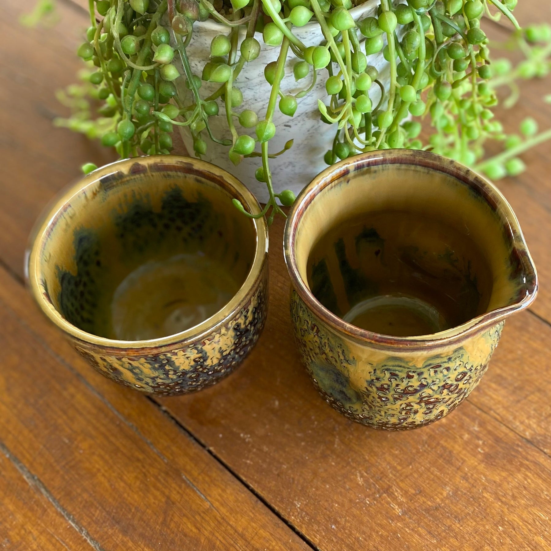 Ceramic Dessert Set for 1 | Dimple Jug and Bowl|Handmade Pottery