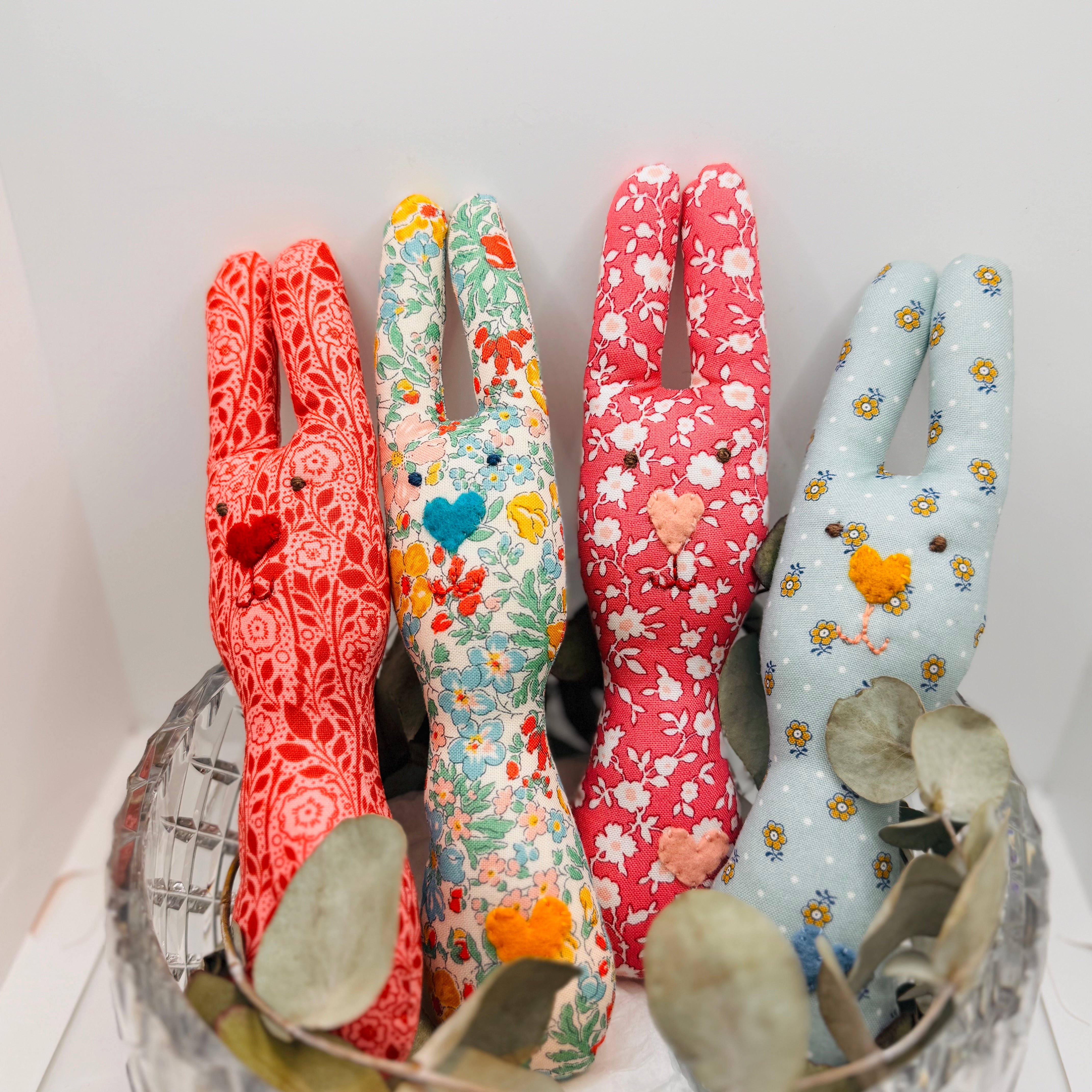 Handmade Bunny Rattle - Lots of options including Liberty