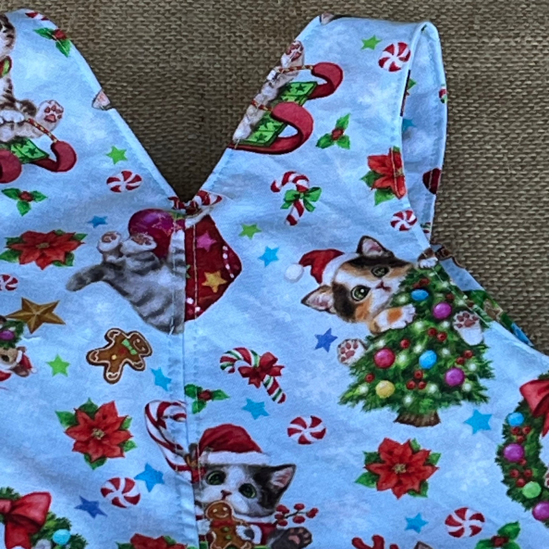 Christmas baby overalls/shorts | cute kittens