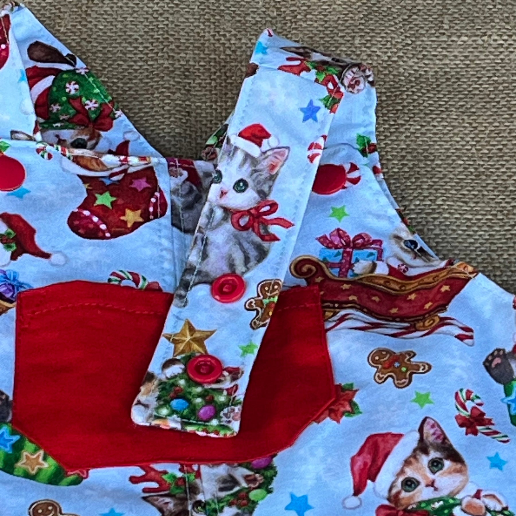 Christmas baby overalls/shorts | cute kittens