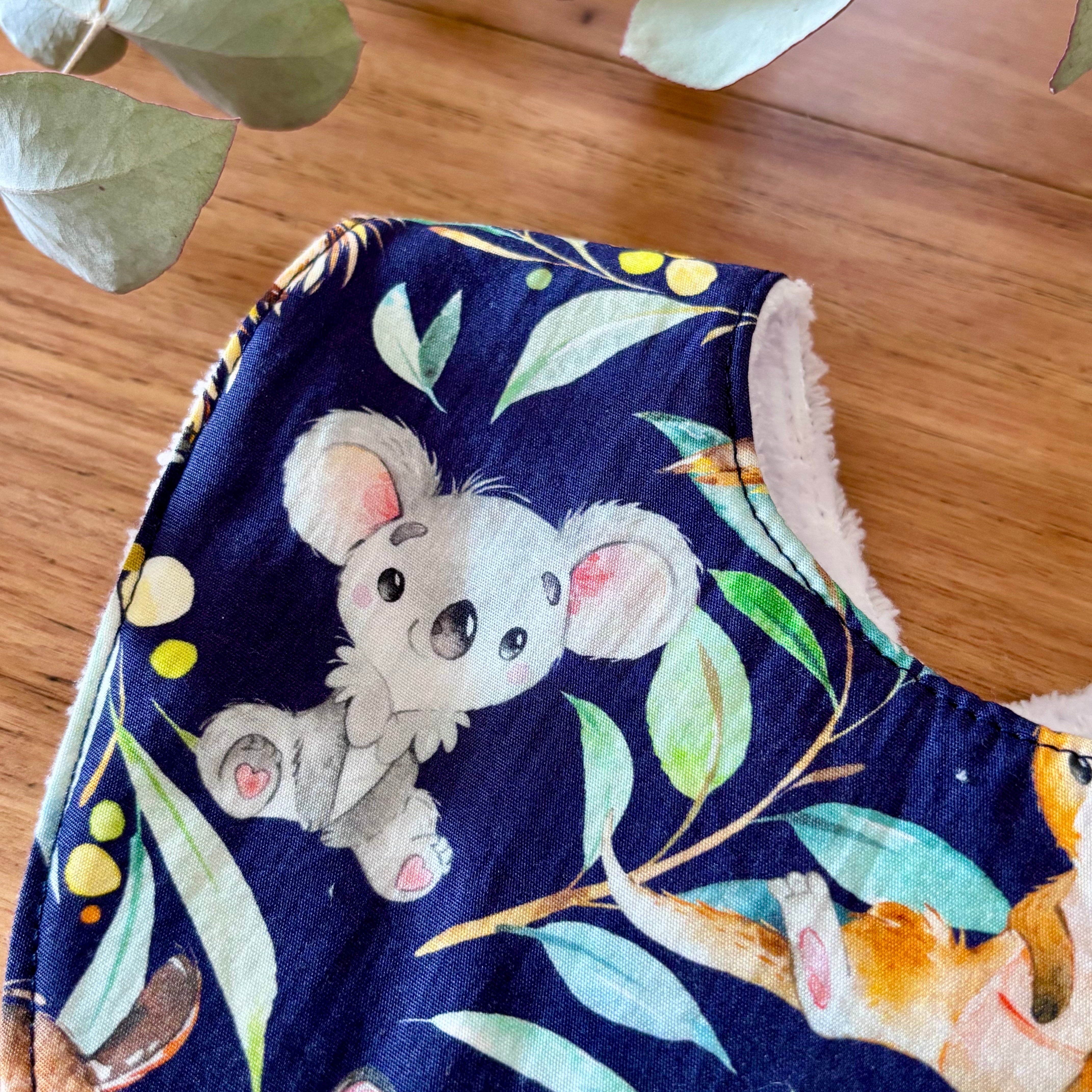 Australiana Baby Bib Set | Koalas and Friends | Ready to Ship