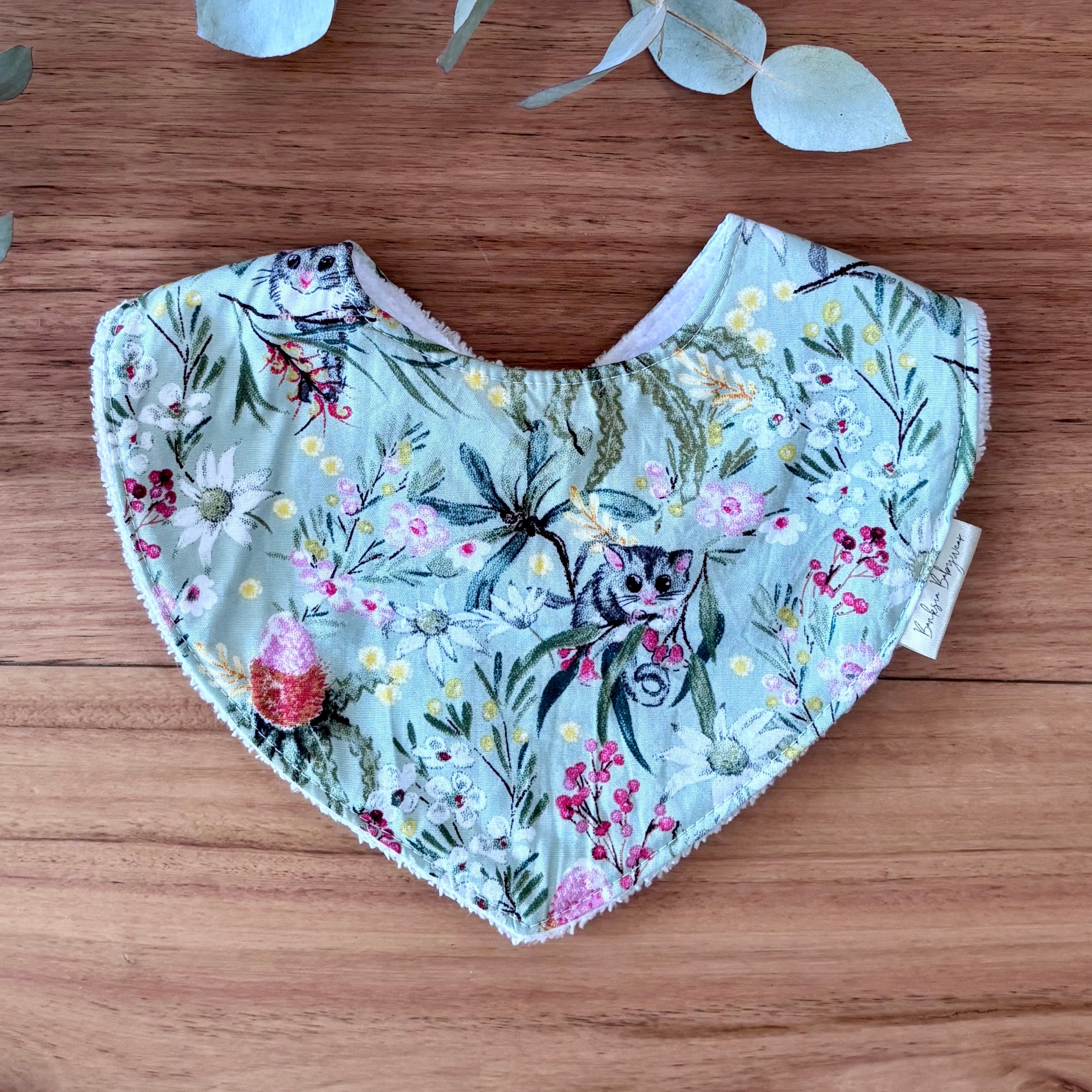 Australiana Baby Bib Set | Possum Buddies | Ready to Ship