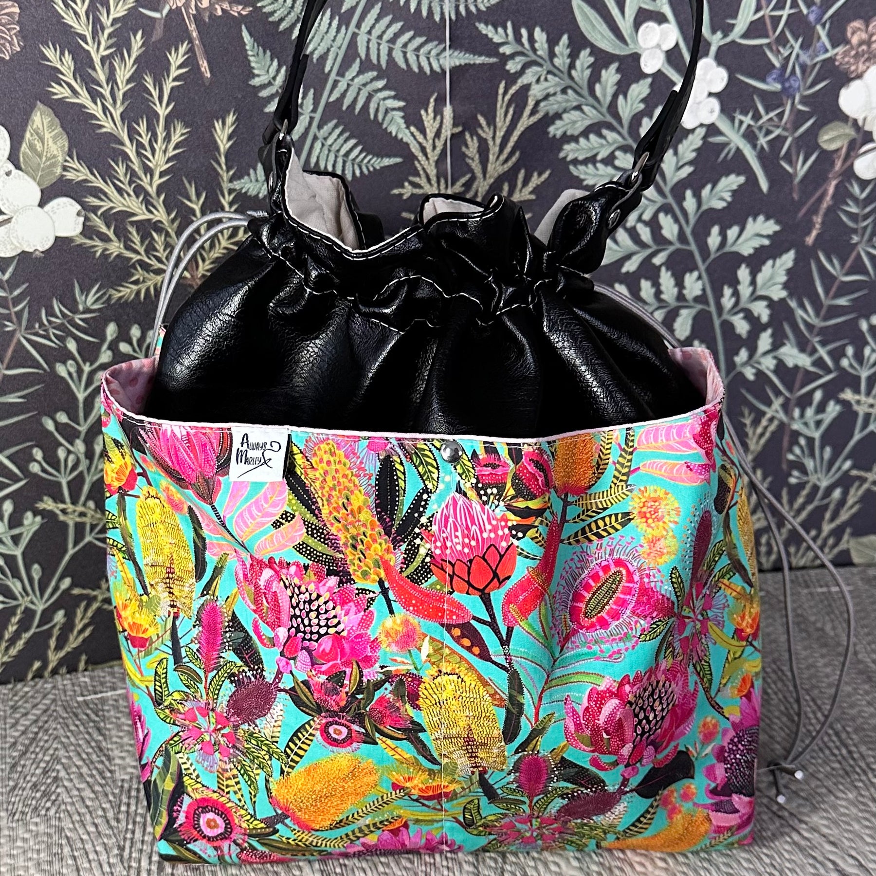 Floral Drawstring Bag