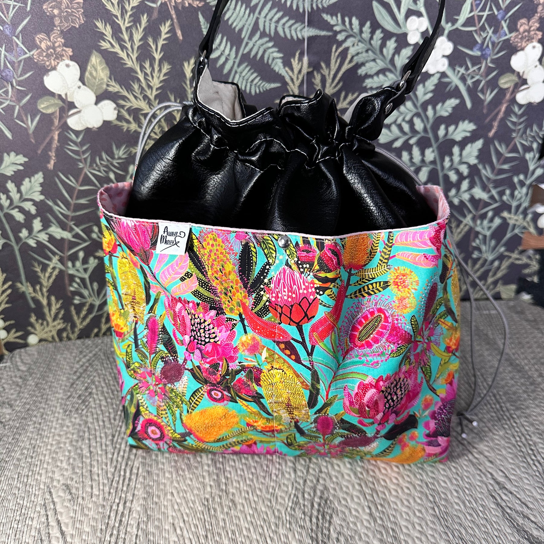 Floral Drawstring Bag