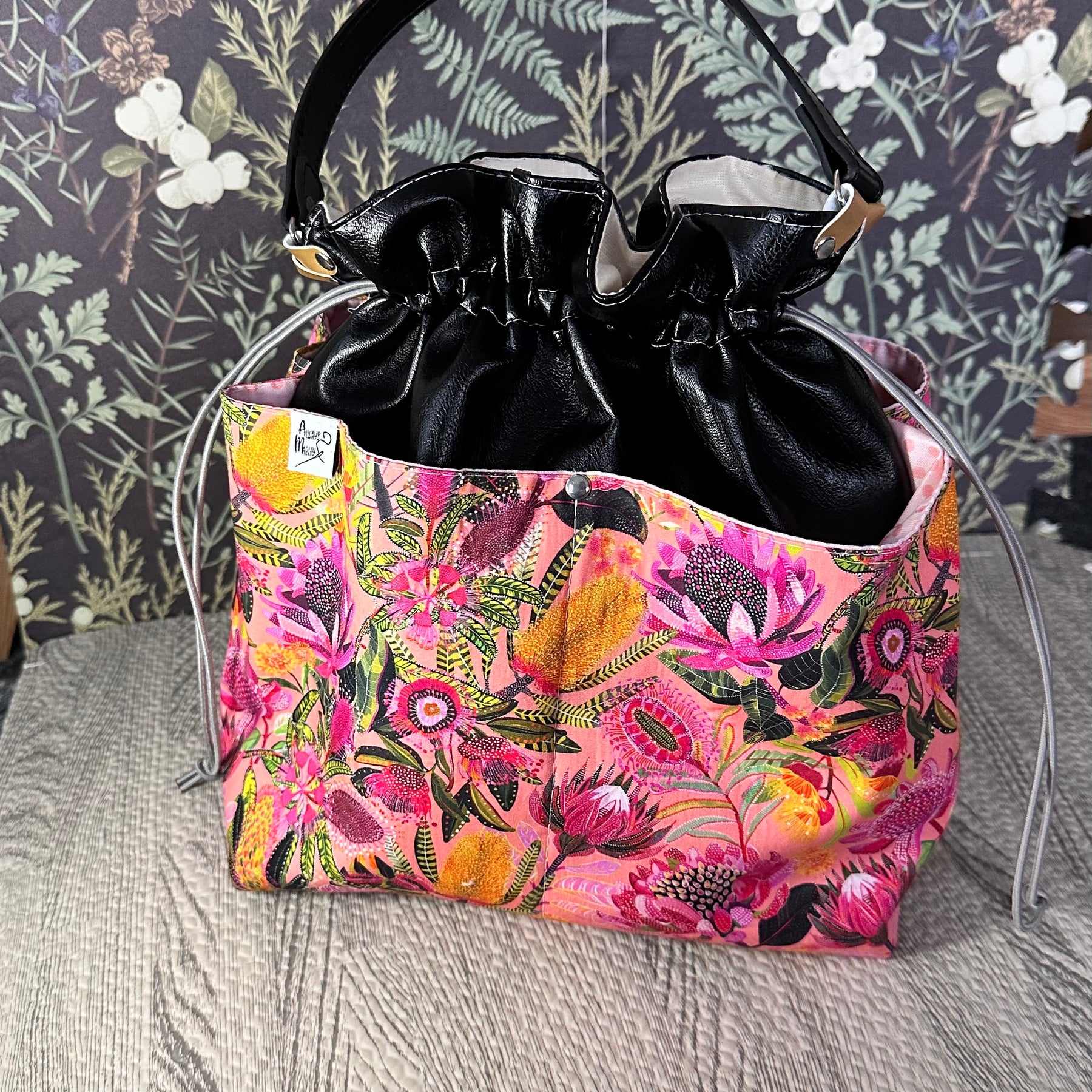Floral Drawstring Bag