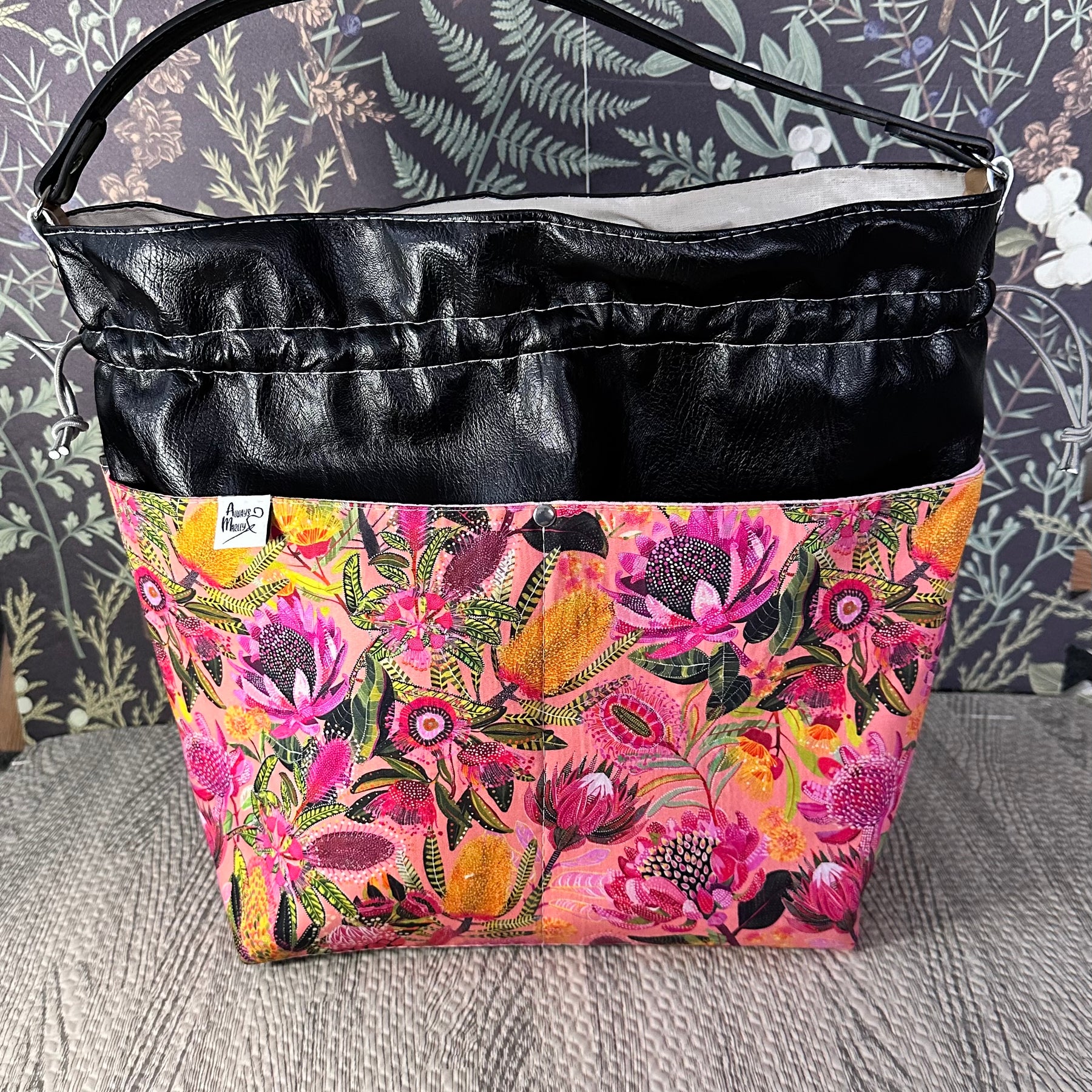 Floral Drawstring Bag