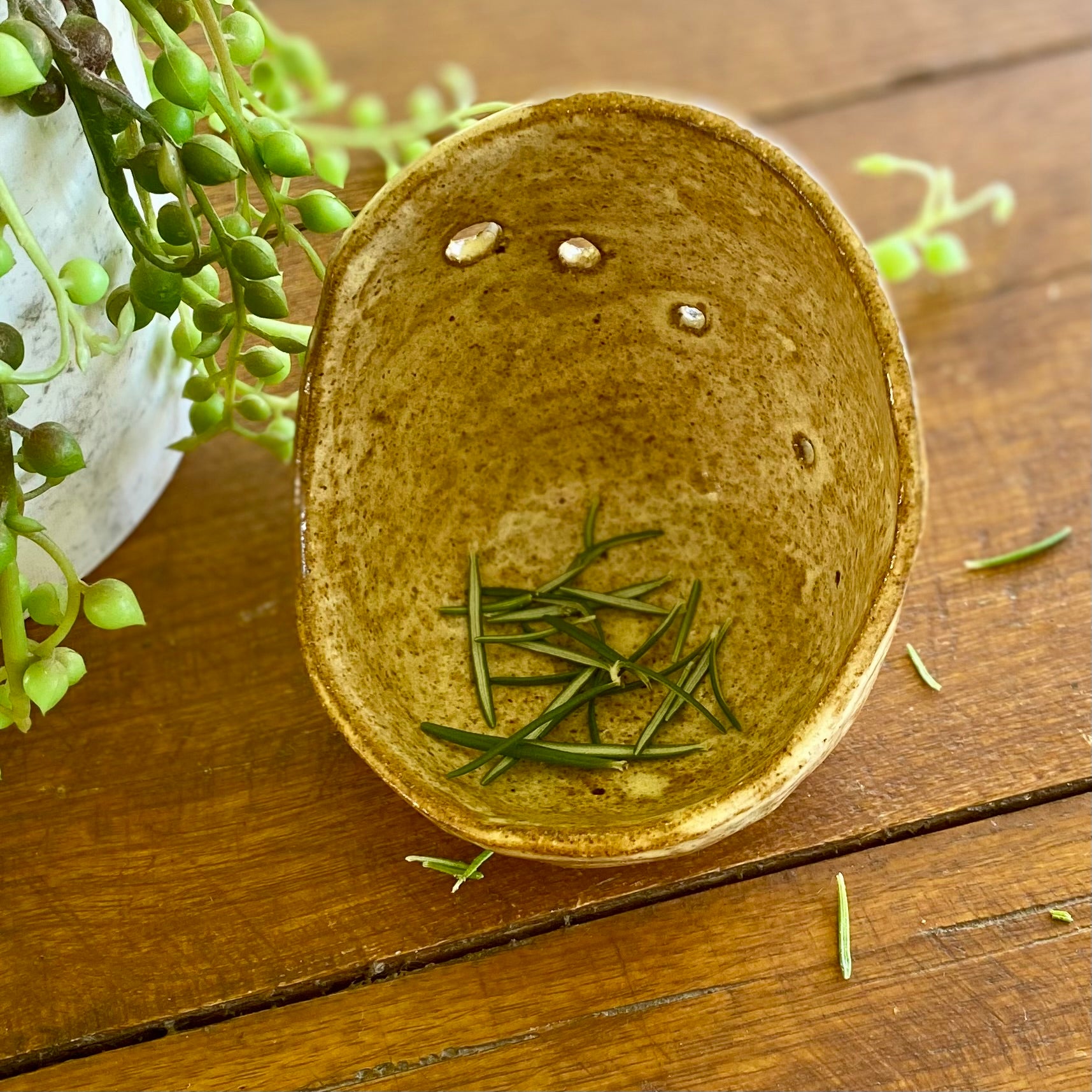 Handmade Ceramic Herb Stripper / Handmde Pottery