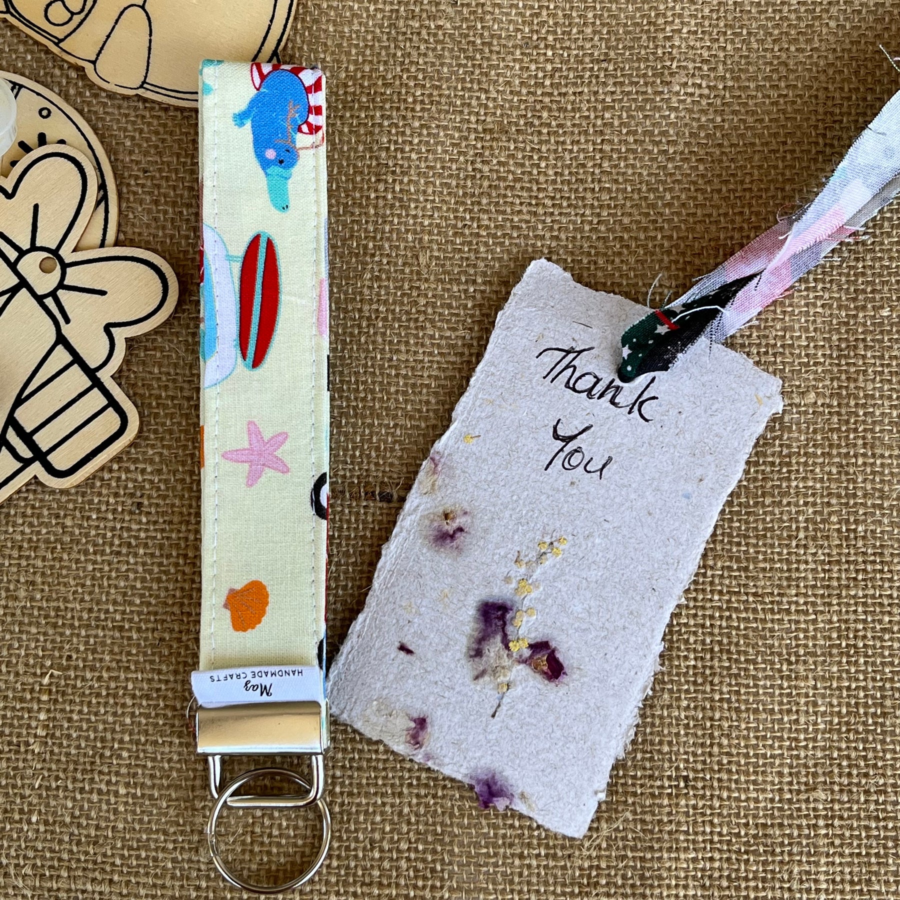 Teacher Keychain Wristlet | Holiday Gift | Christmas fabric | Stocking Stuffer | Secret Santa