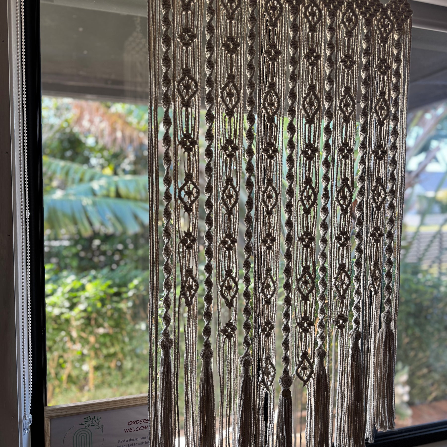 Katie Macrame Curtain on wooden rings