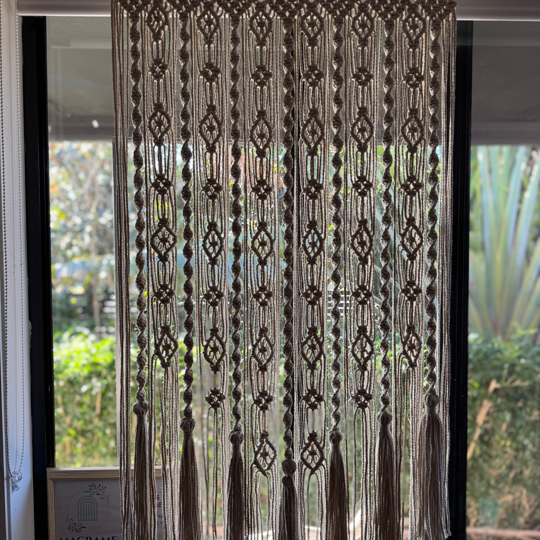 Katie Macrame Curtain on wooden rings