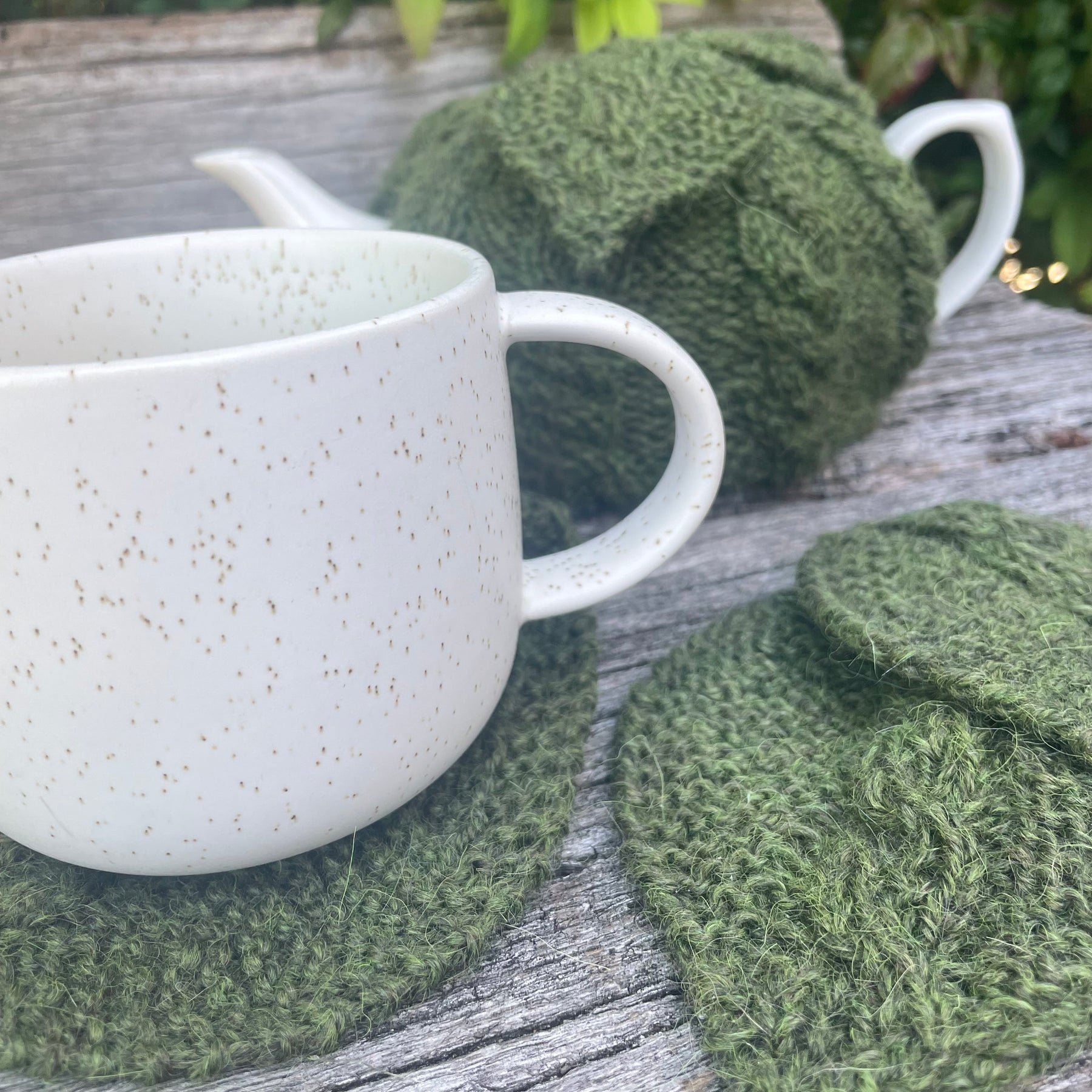 Green Tea Cosy & Coasters set