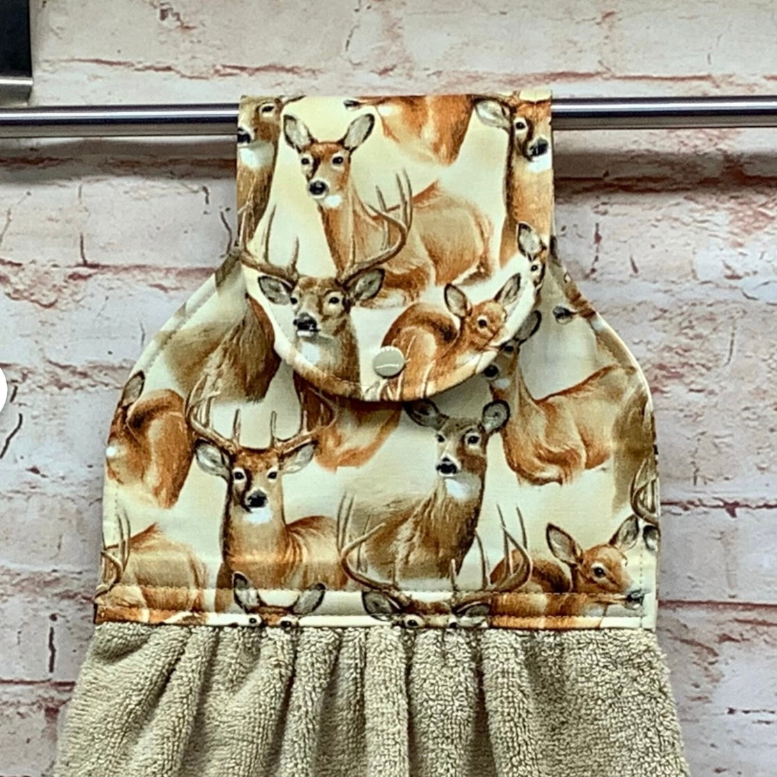 Deers, reindeers hanging hand towel - 3 Designs