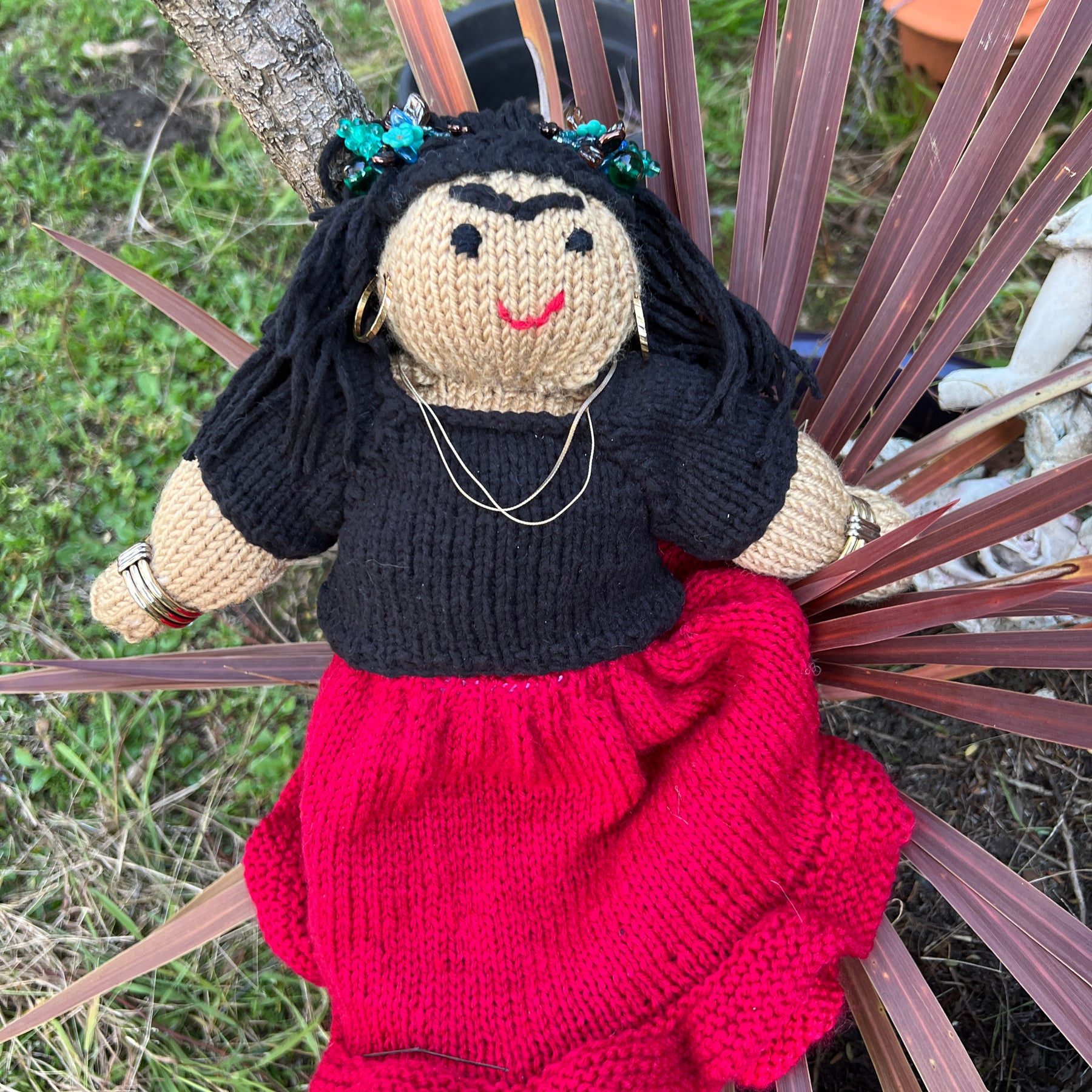 Frida Kahlo Knitted Doll