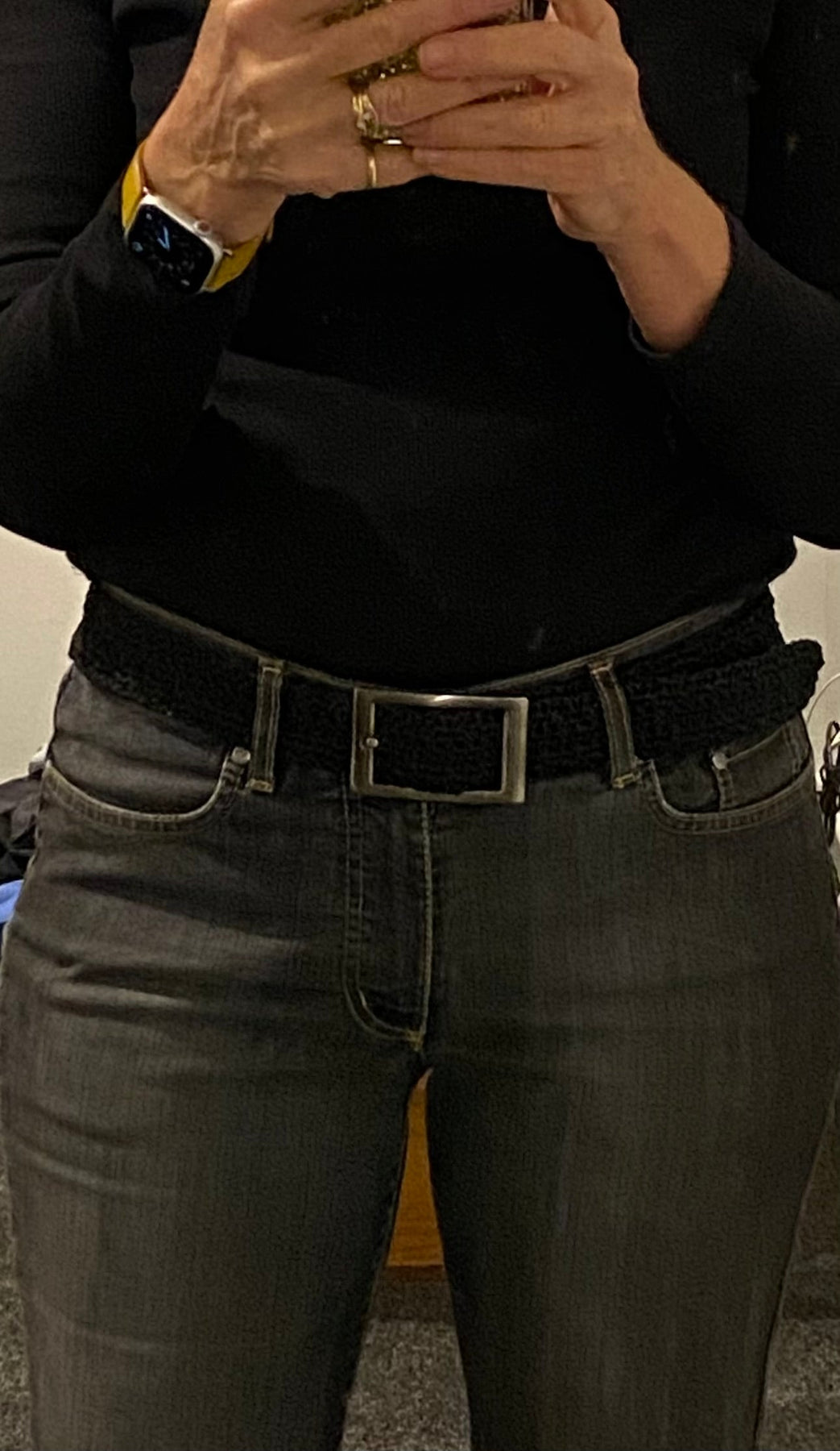 Crochet Bamboo Cord Belt (Gunmetal Buckle)