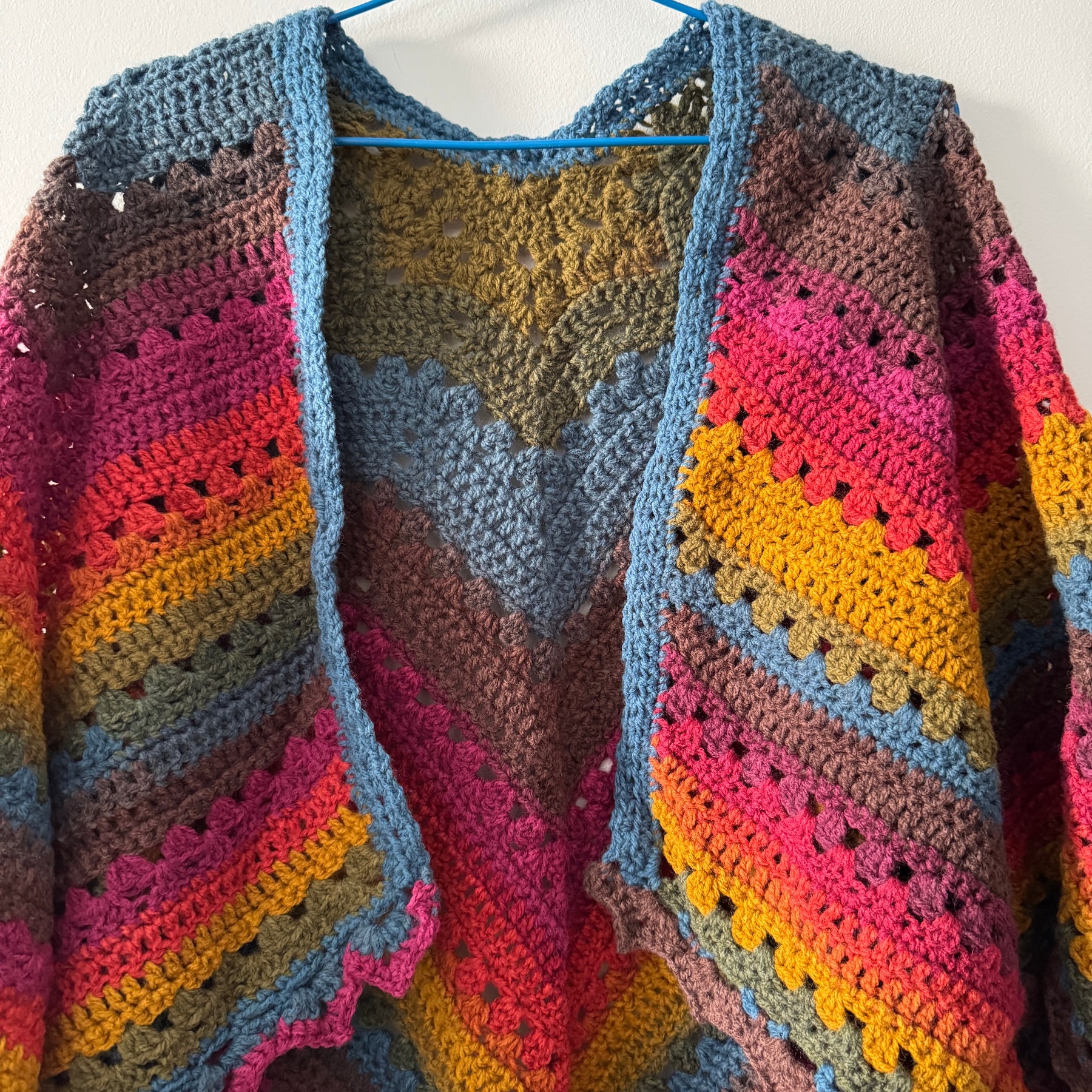 Crochet | Ladies Shawls & Vest| Various Rainbow + Black & White Colours