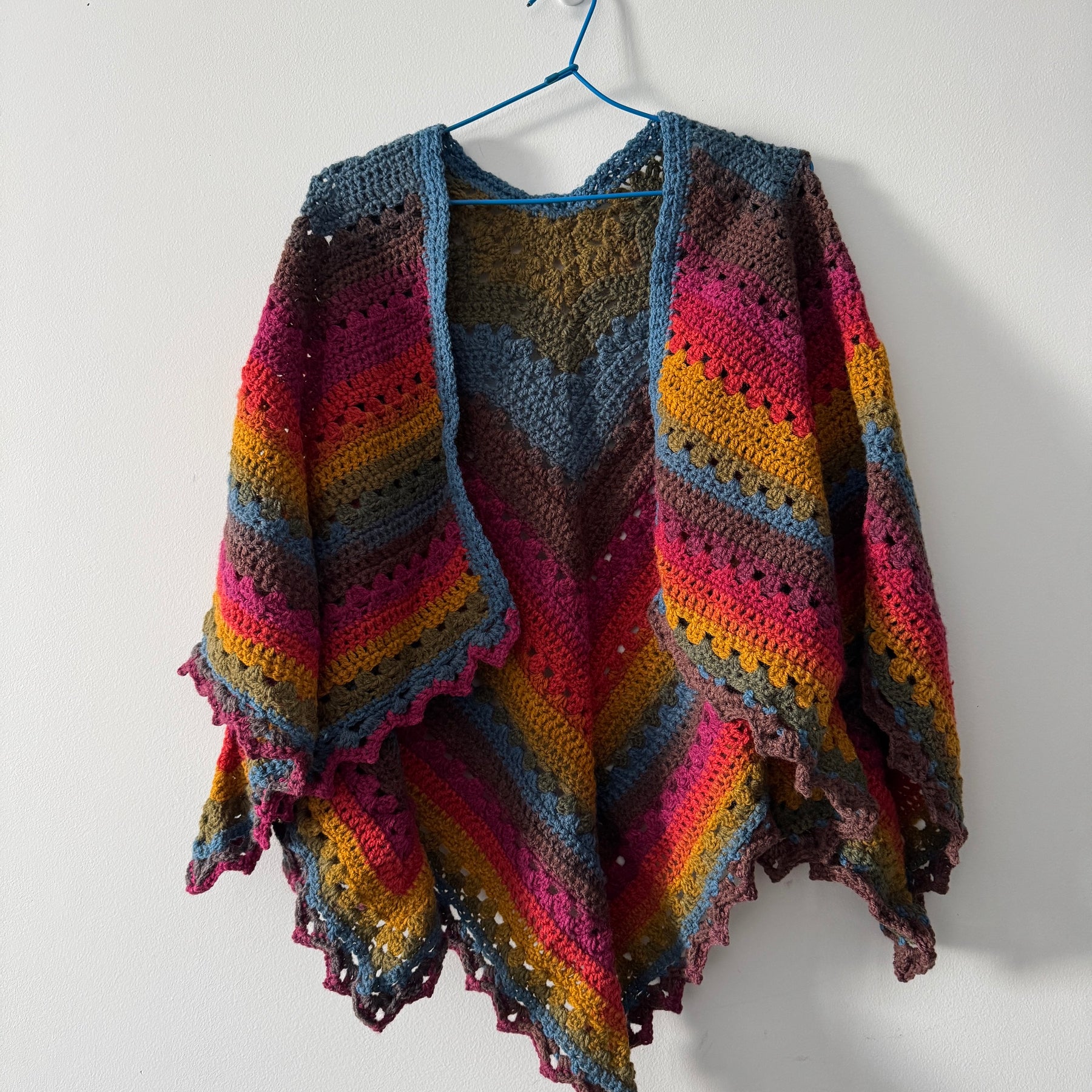 Crochet | Ladies Shawls & Vest| Various Rainbow + Black & White Colours