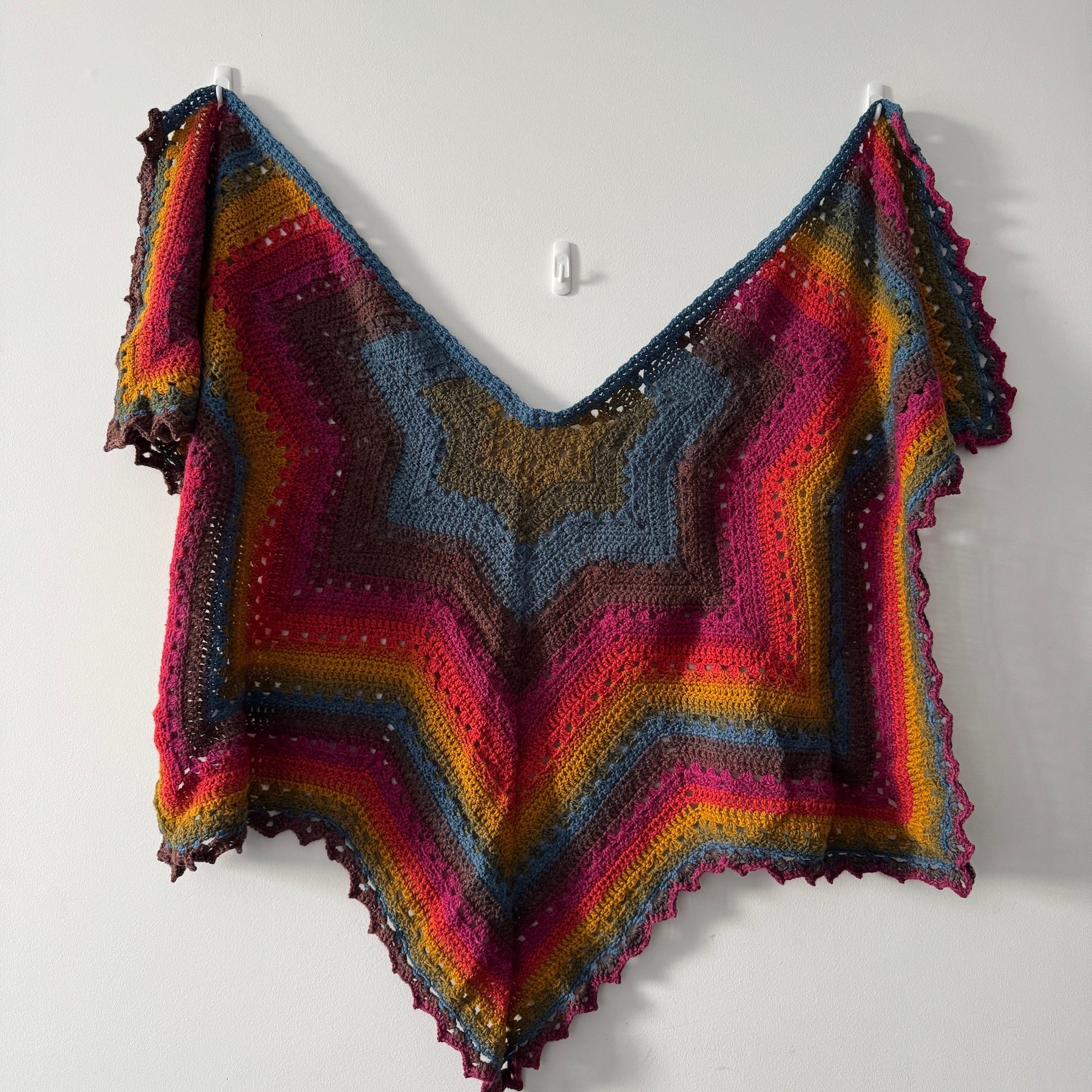 Crochet | Ladies Shawls & Vest| Various Rainbow + Black & White Colours