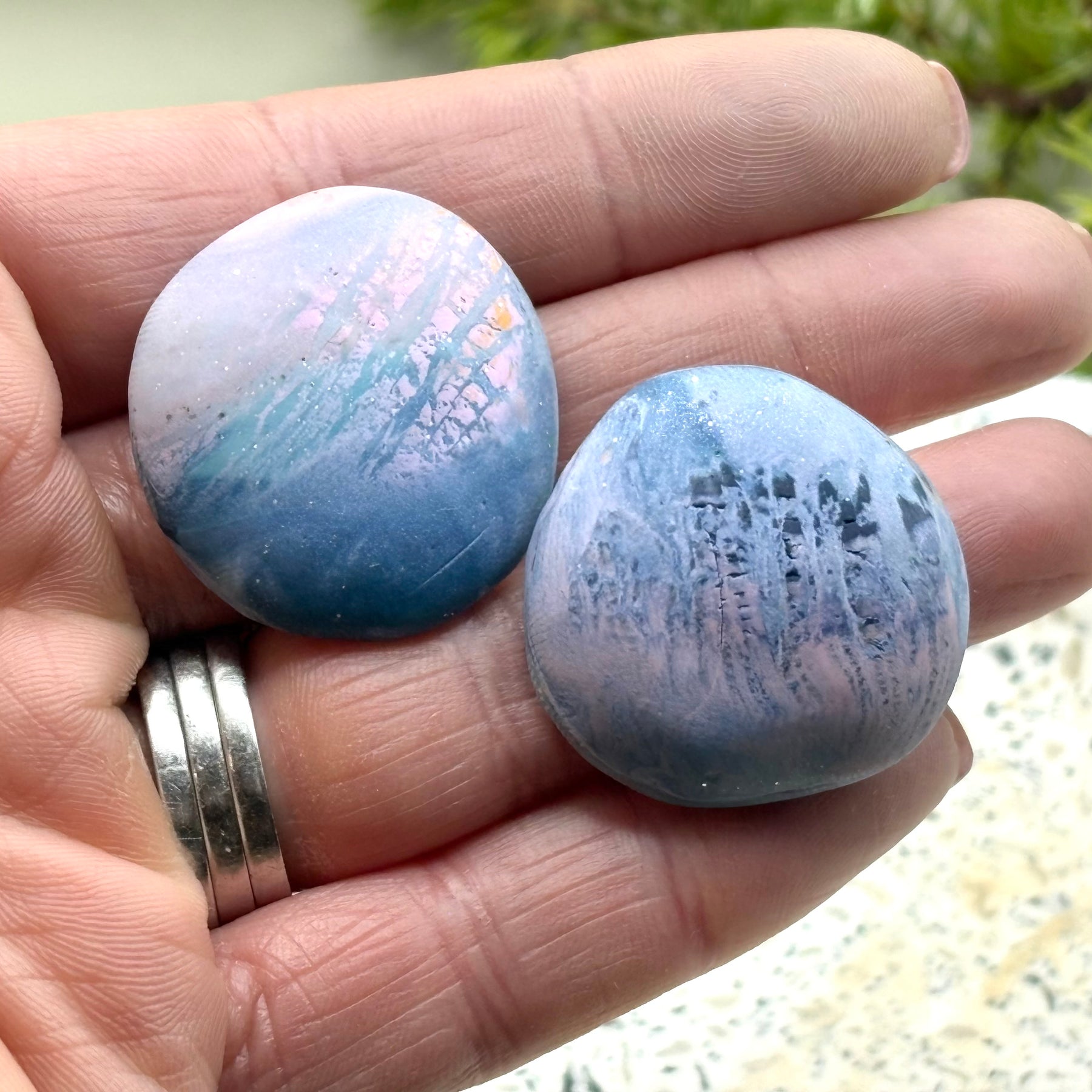 Sea Themed Pebble Stud Earrings