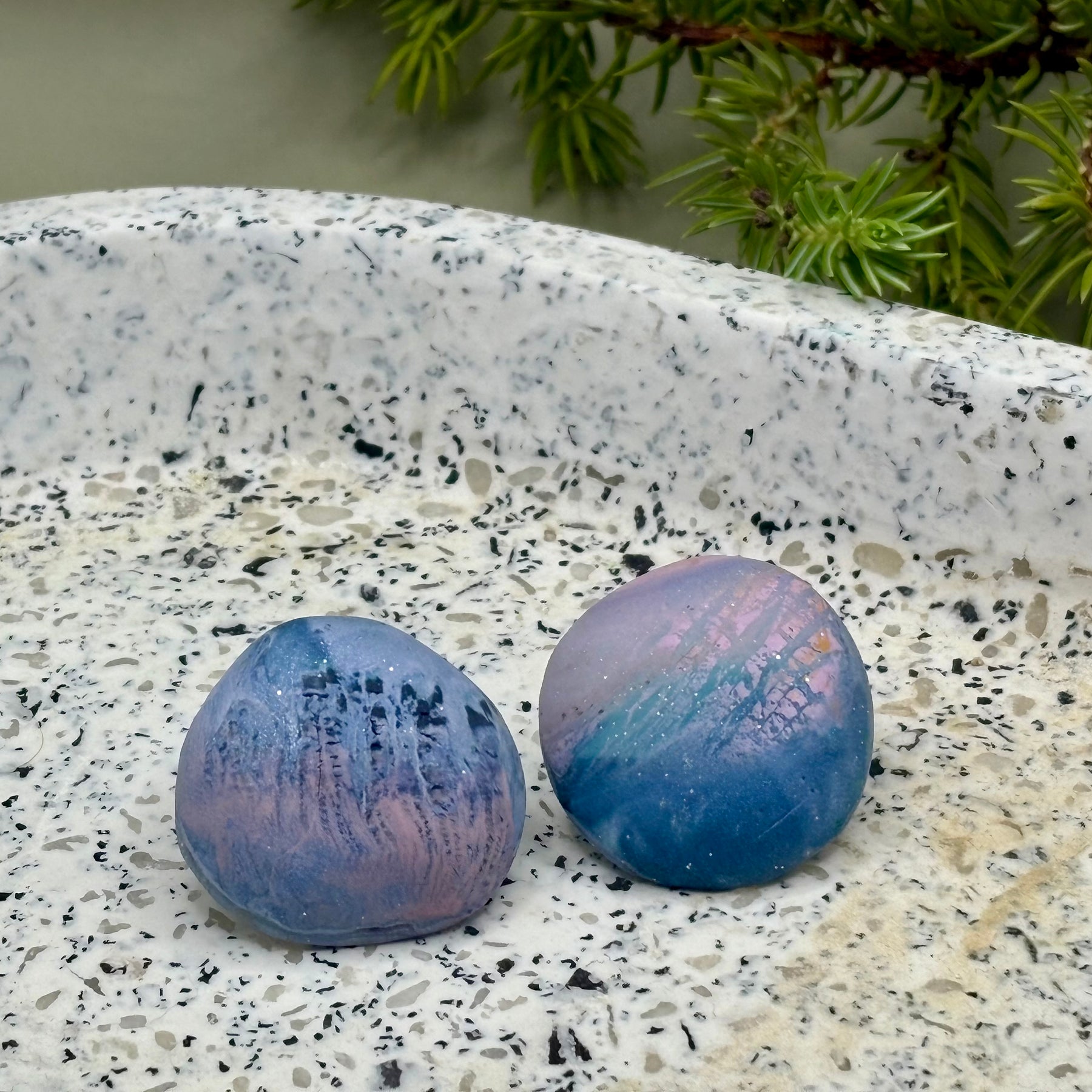 Sea Themed Pebble Stud Earrings