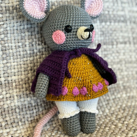 Olivia Rosemary Mouse Crochet Doll