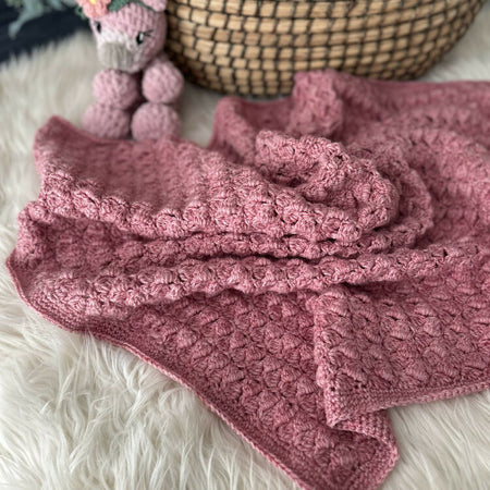 Crochet Baby Blanket, pink baby blanket