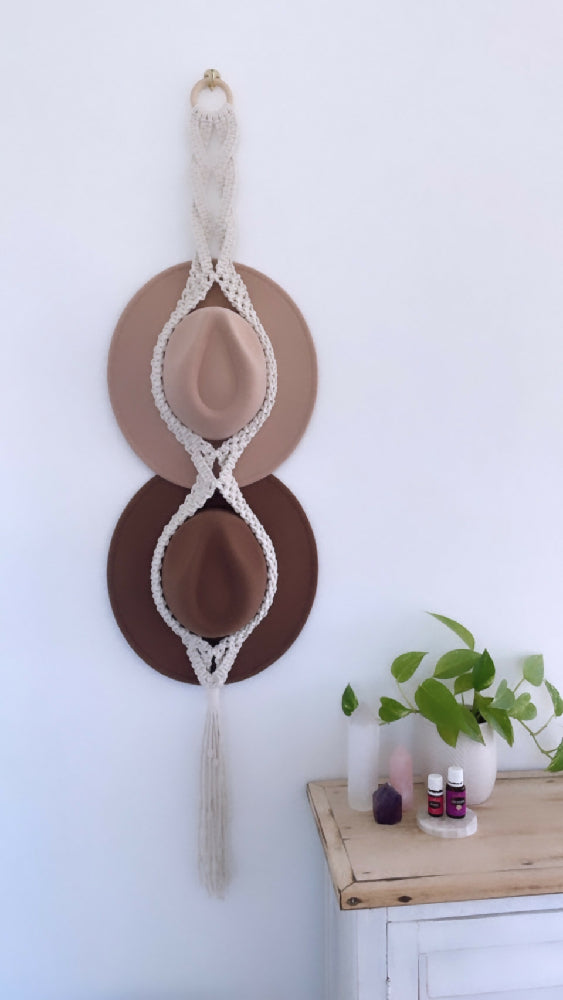 Macrame Double Hat Hanger