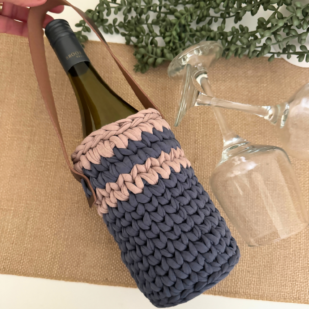 Handmade-wine-tote-blue-hazelnut-layers