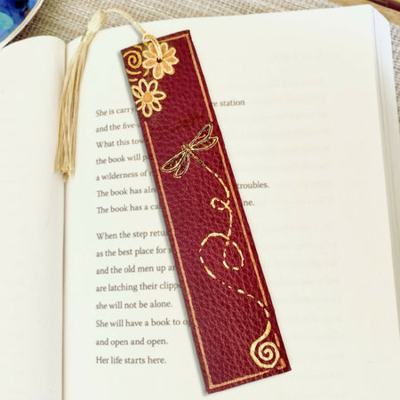 Hand-crafted leather bookmark - various designs