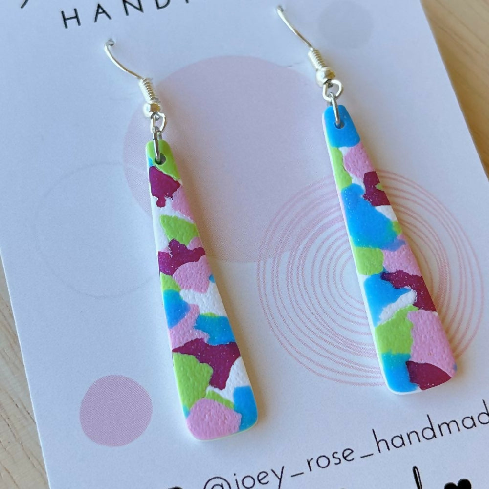 MELINDA ~ Confetti Print ~ Polymer Clay Earrings