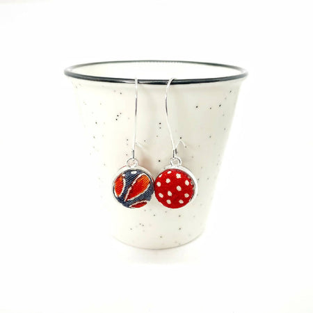 Double Sided Earrings Red Spots