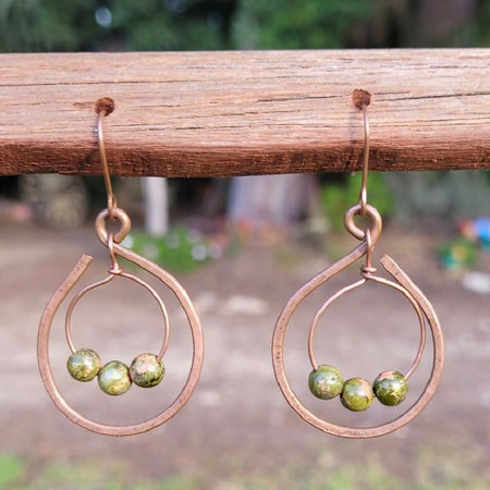 Copper gaspeite earrings